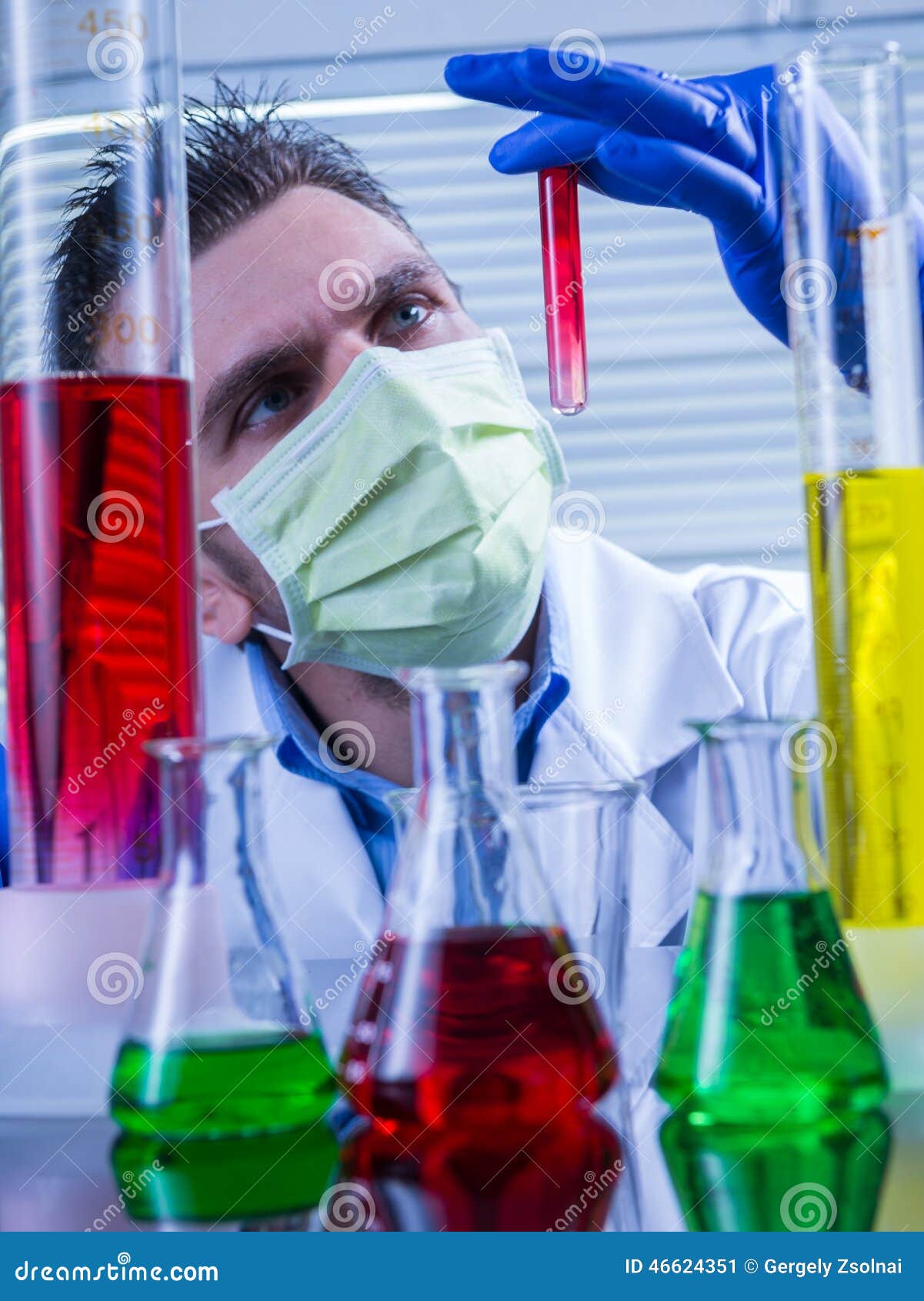 Laboratory Equipment, Man in the Lab Experimenting Stock Image Image