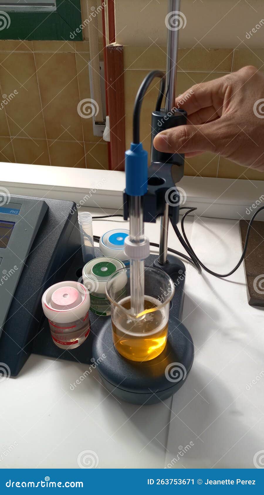 Laboratory Equipment. PH Measurement with PHmeter Stock Image Image