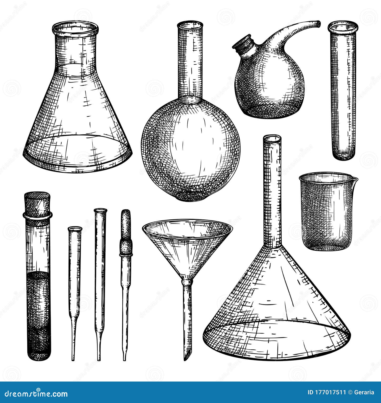 Drawing Lab Equipment ~ Chemical Laboratory Glass And Equipment Sketch ...