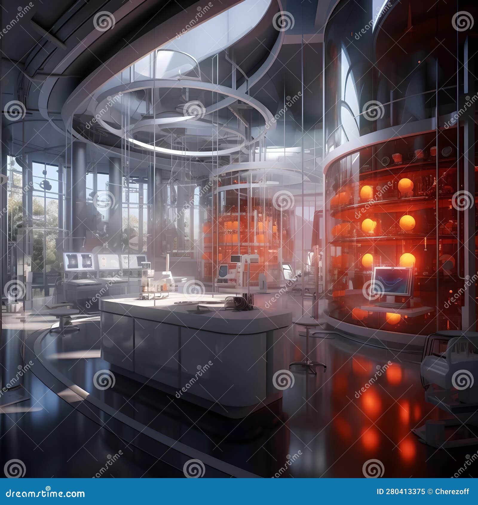 The Laboratory of the Future Stock Illustration Illustration of