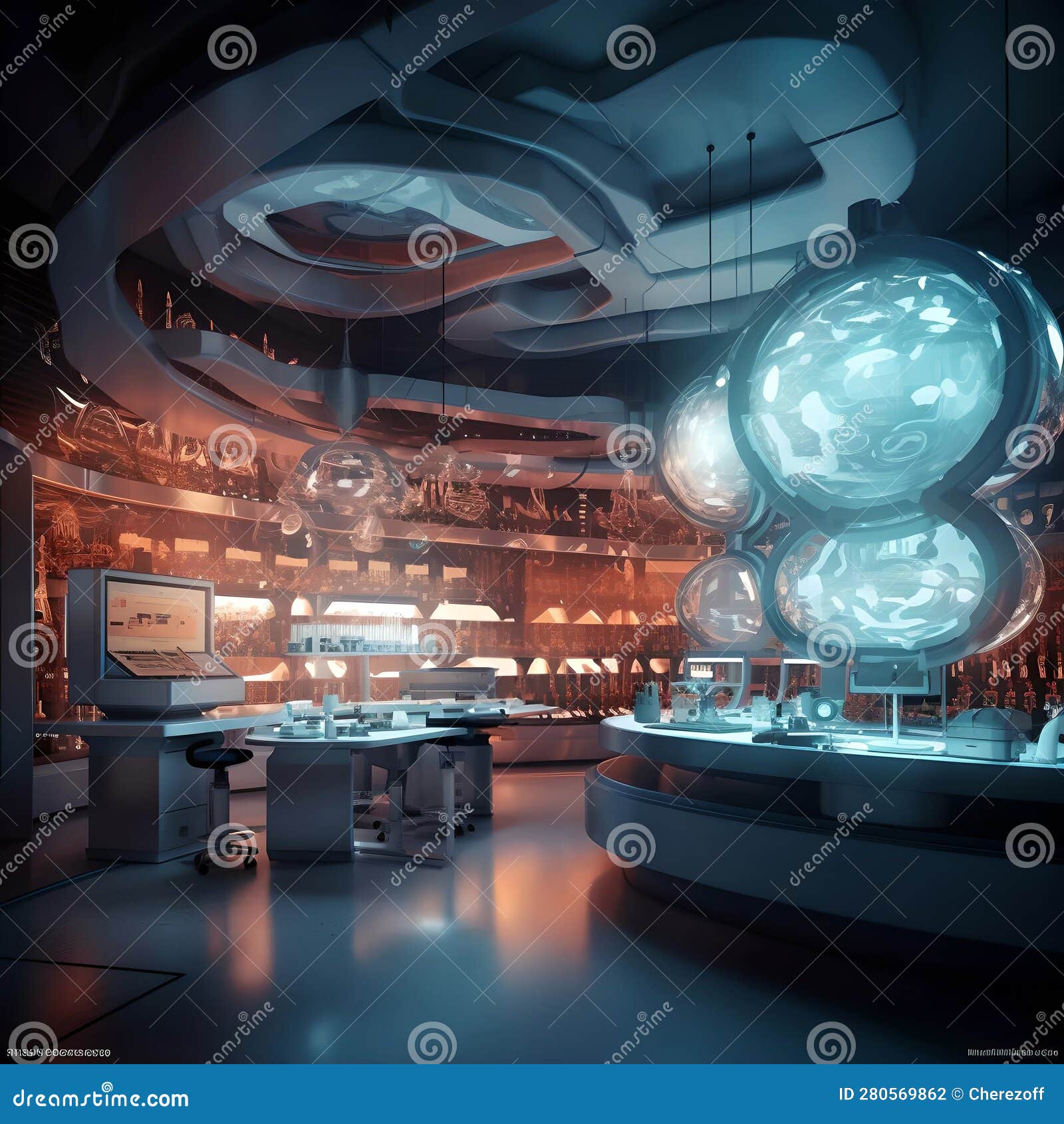 The Laboratory of the Future Stock Illustration Illustration of