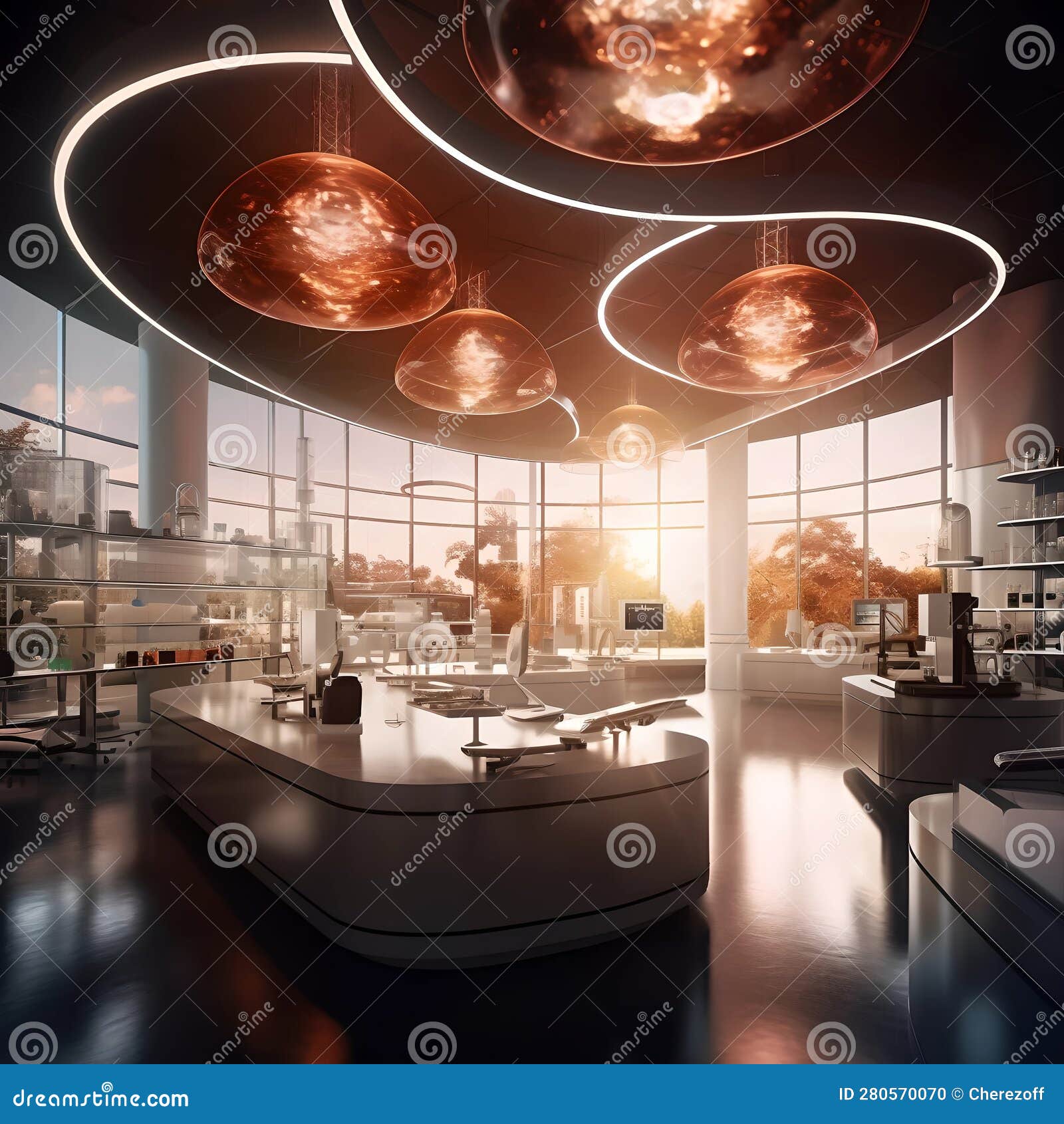 The Laboratory of the Future Stock Illustration Illustration of