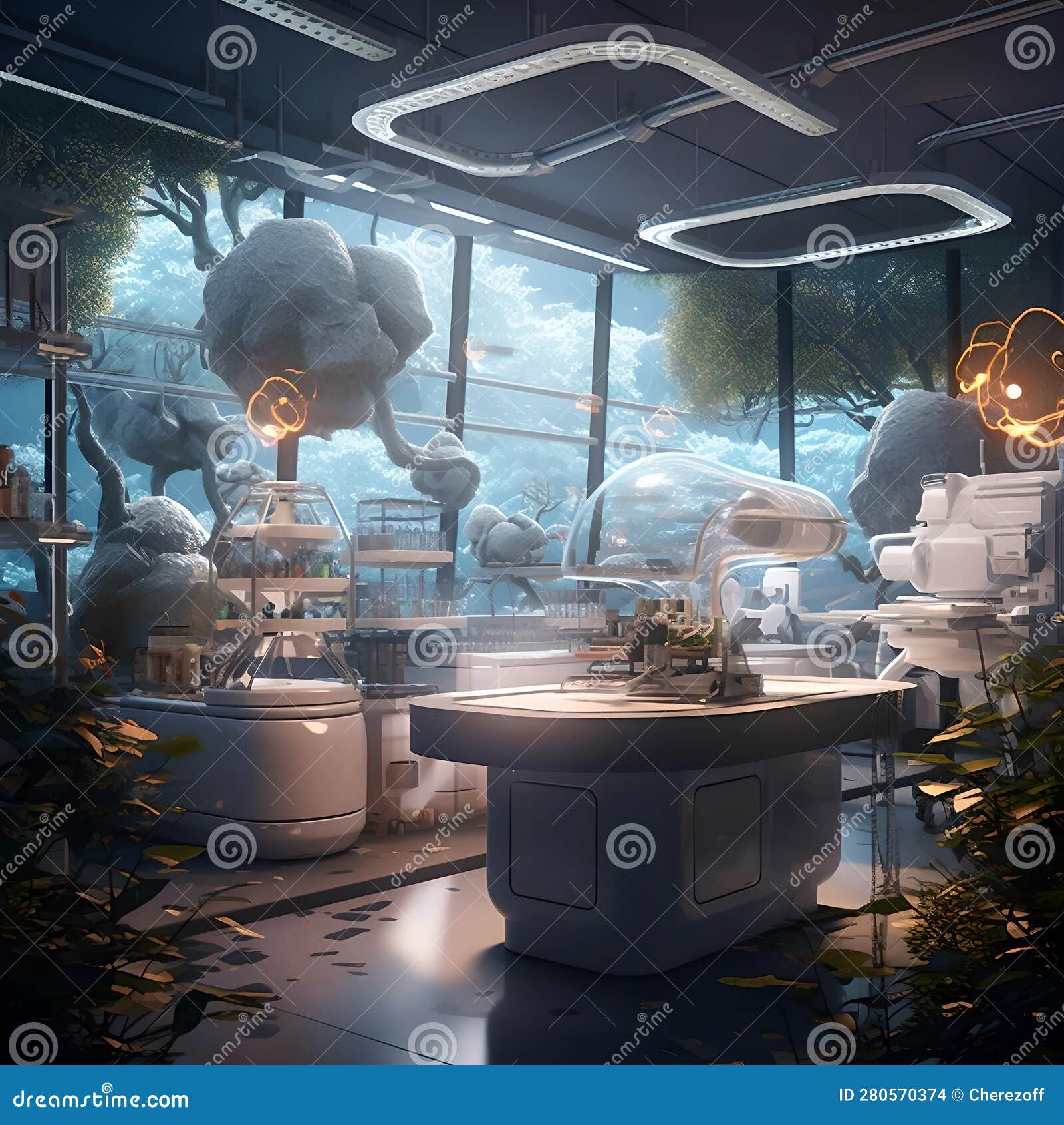 The Laboratory of the Future Stock Illustration Illustration of