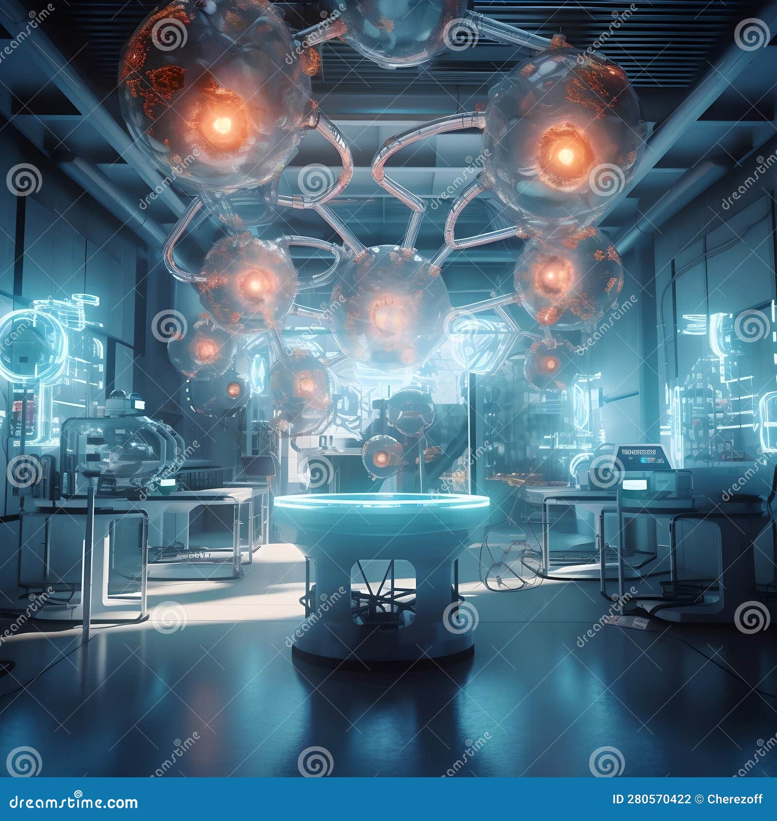 The Laboratory of the Future Stock Illustration Illustration of tech