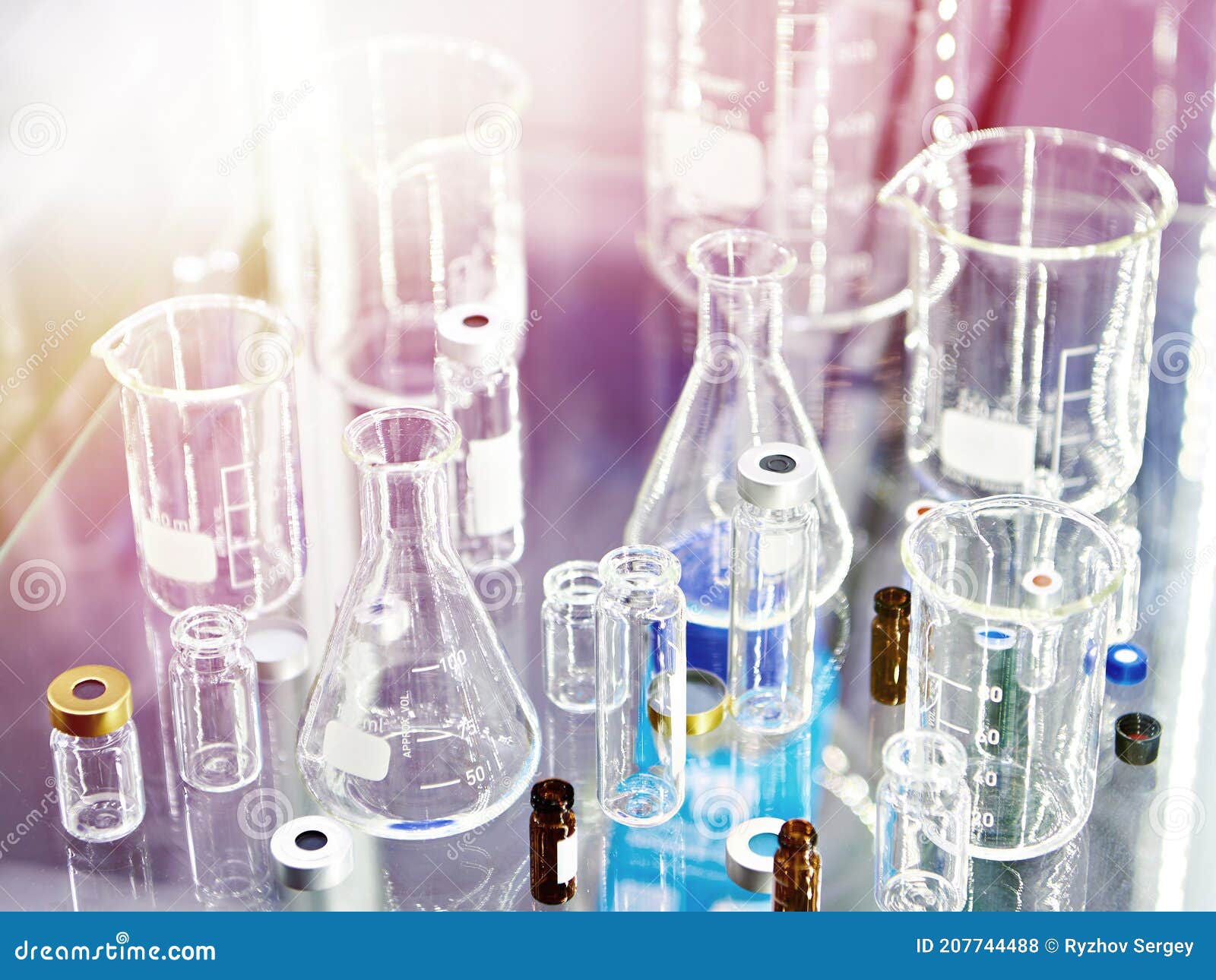 Laboratory Glass Bottles and Flasks Stock Photo Image of chemical