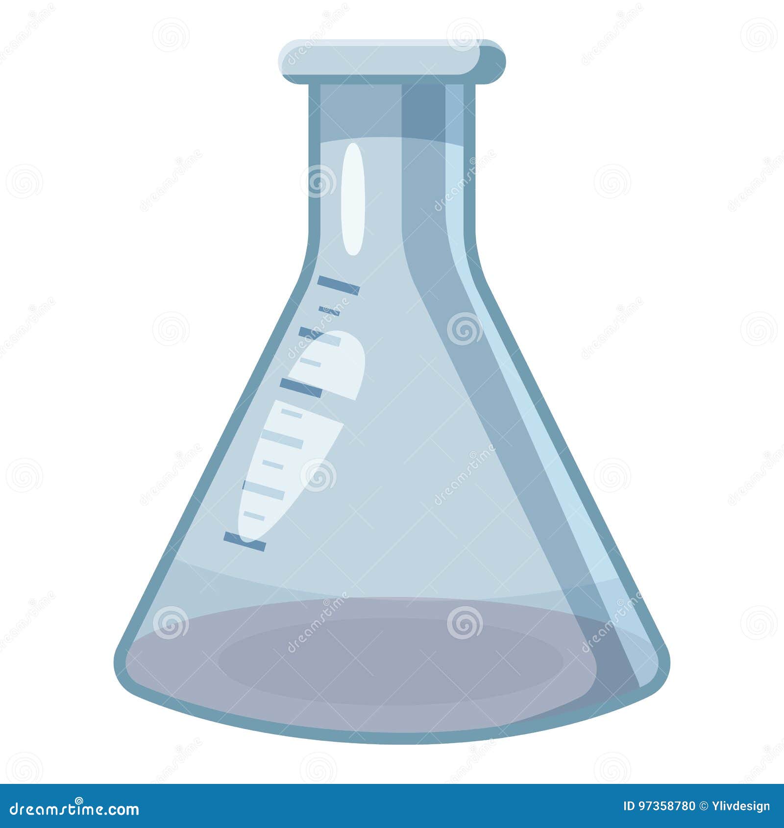 Laboratory Glassware or Beaker Icon, Cartoon Style Stock Vector