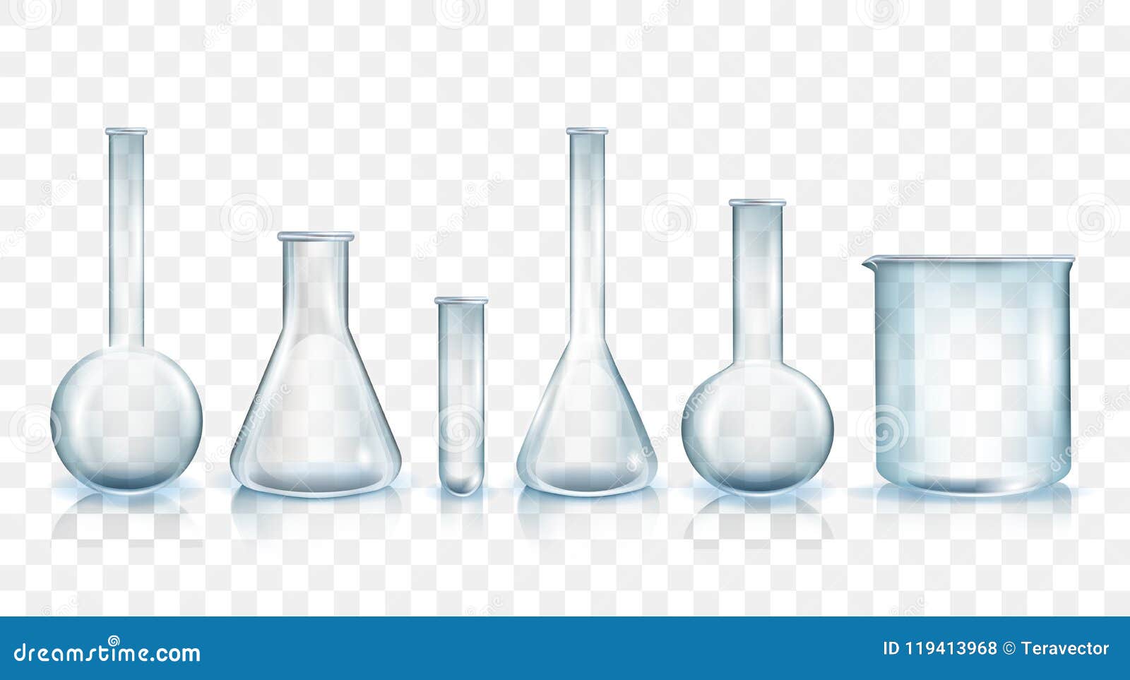 Laboratory Glassware Vector Illustration Set Stock Vector