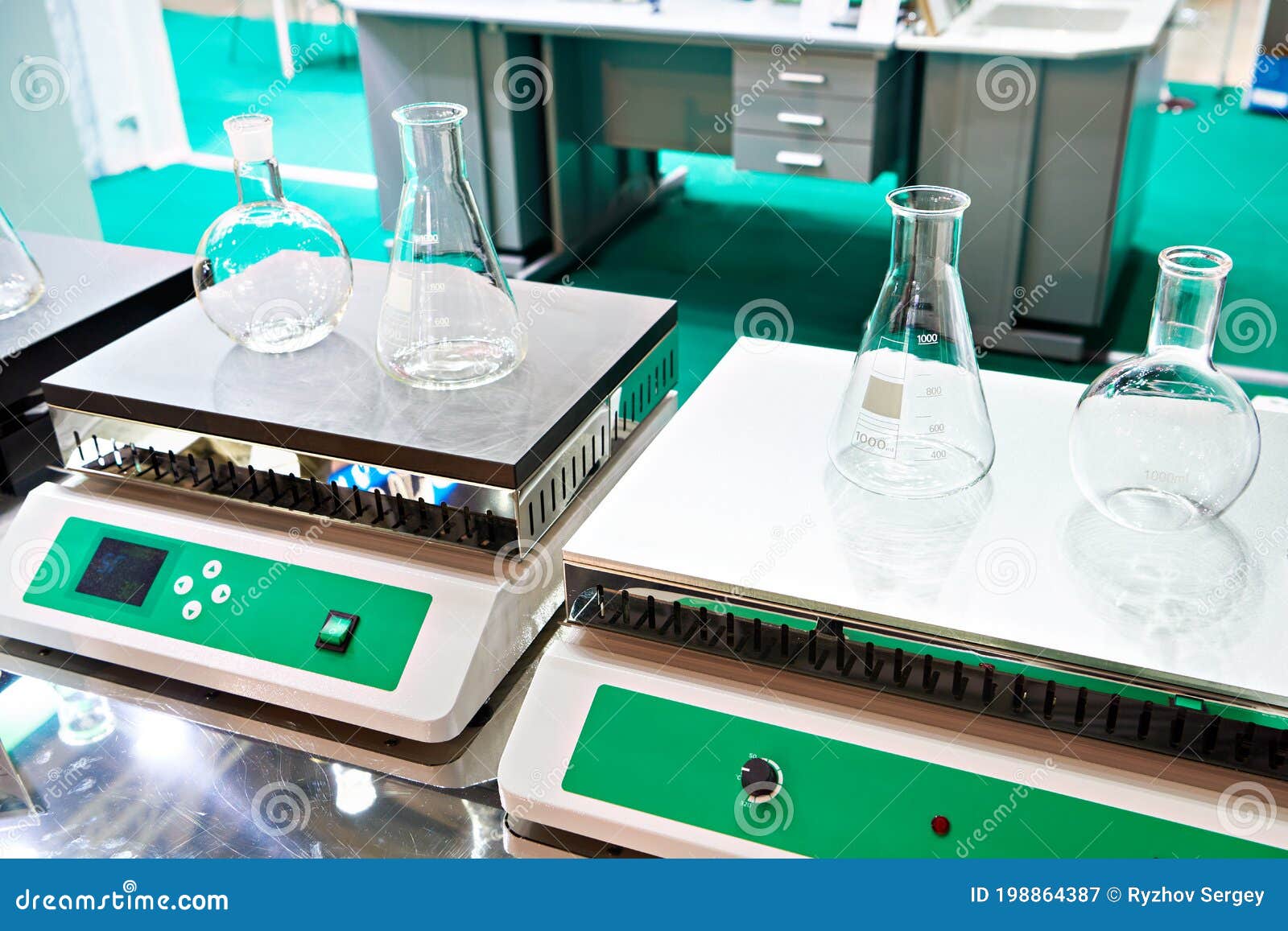 Laboratory heating plates stock image. Image of 198864387