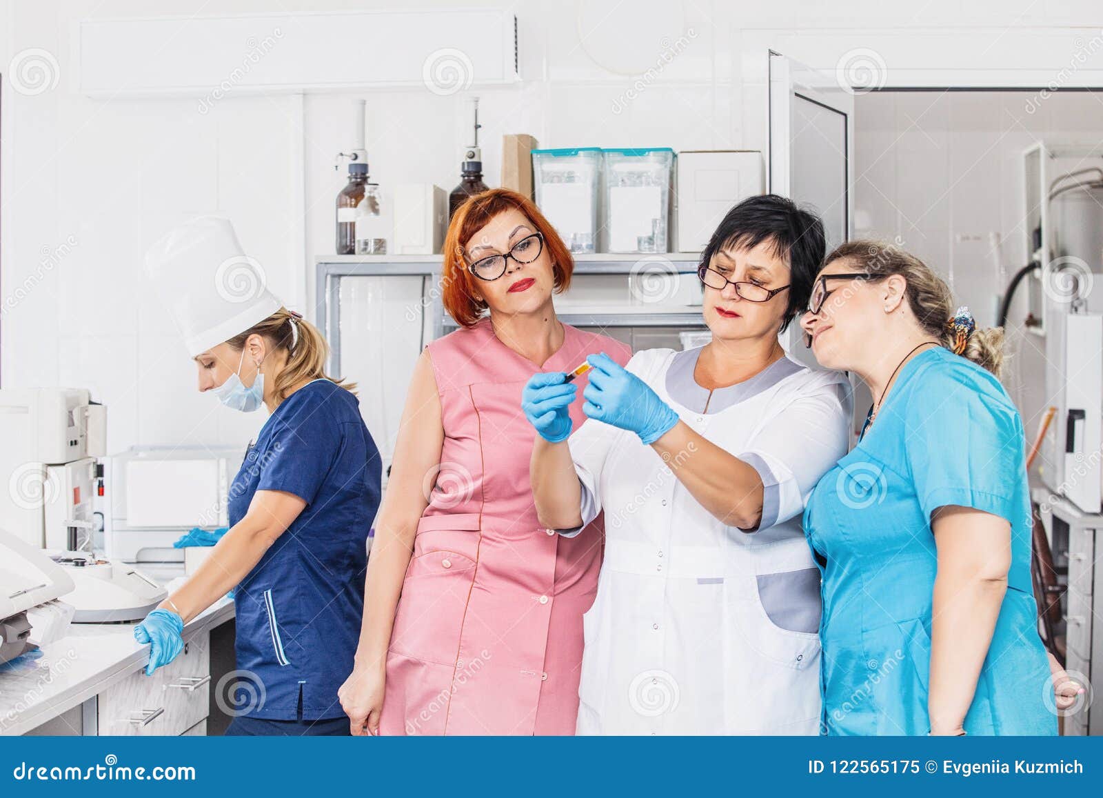 Laboratory in the Hospital with Doctors Lab Technicians Conducting the