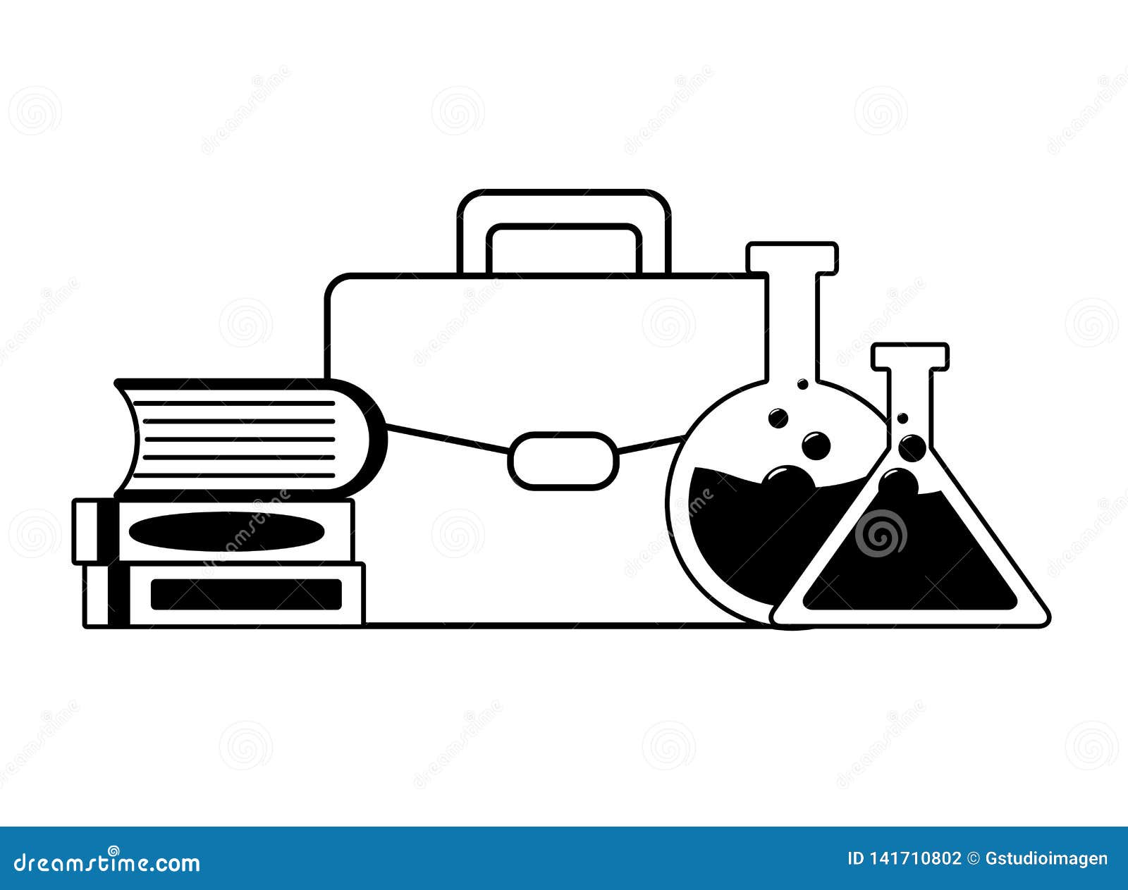Laboratory Science Bag Book Stock Vector Illustration of chemistry