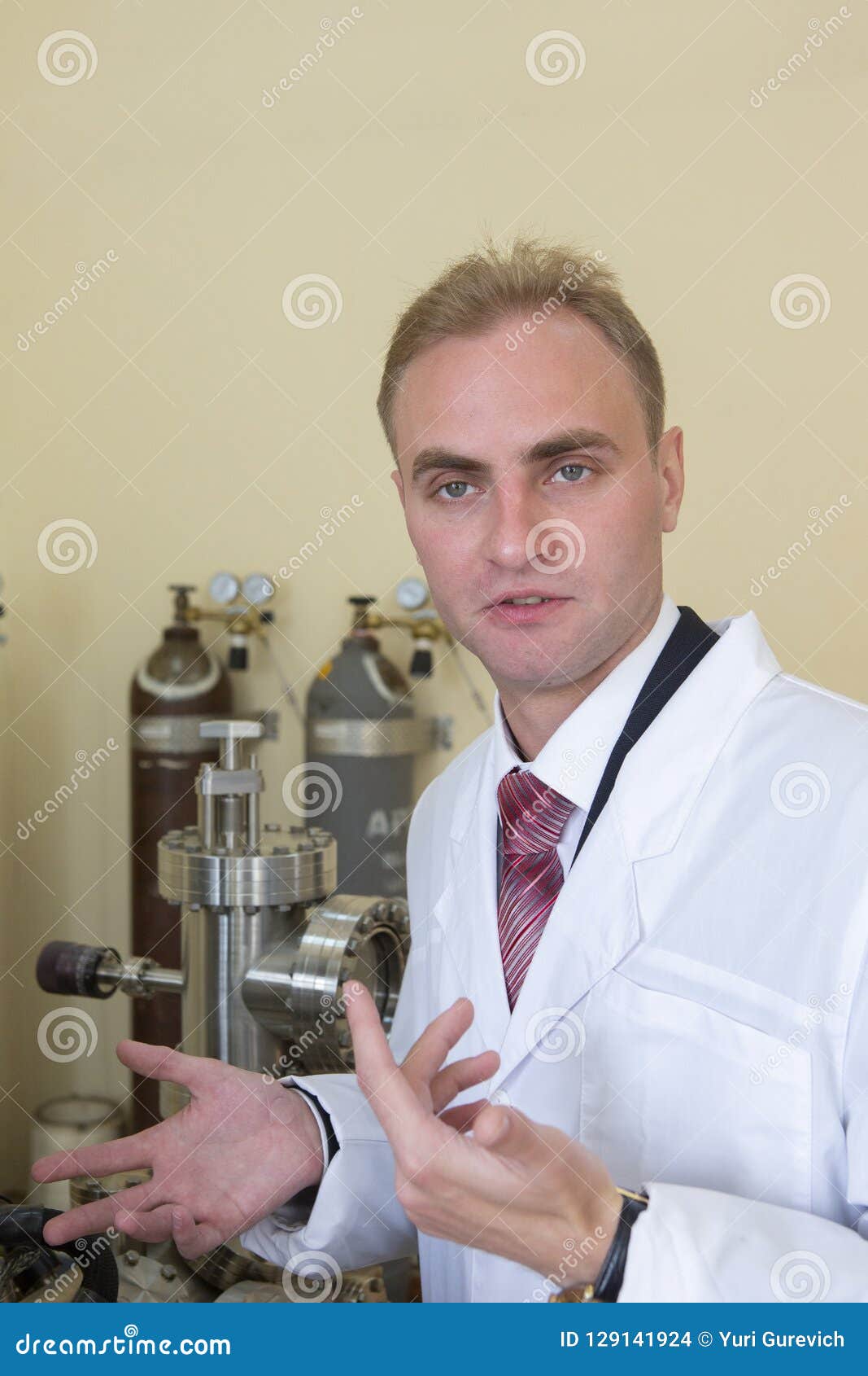 Laboratory Specialist Examines the Data Obtained on a Special Apparatus