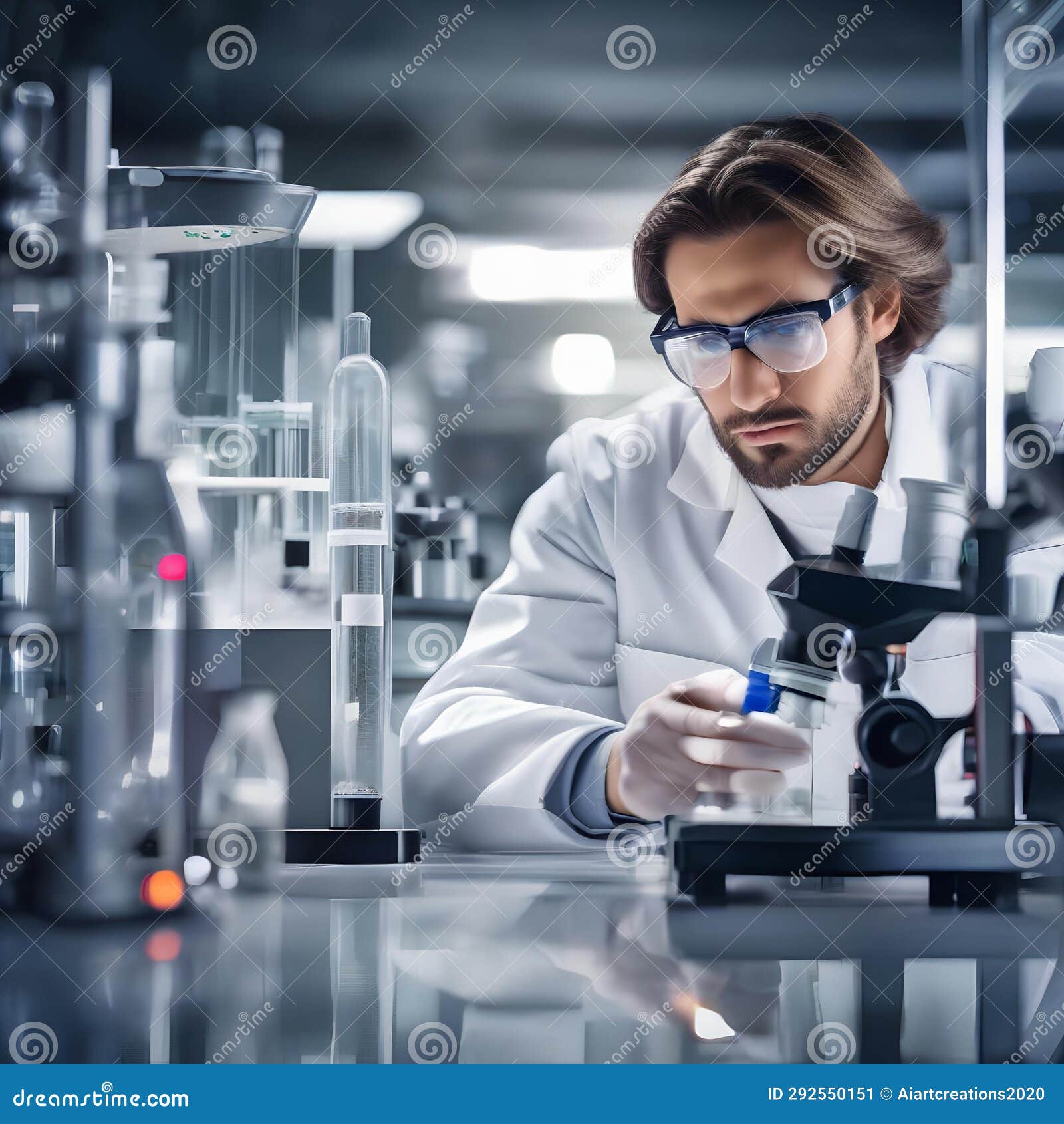 A Laboratory Technician Analyzing a Complex Chemical Reaction Using a