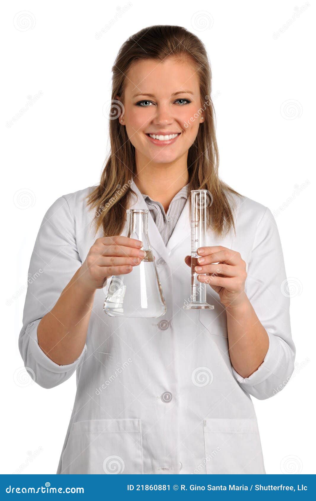 Laboratory Worker Holding Glassware Stock Image Image of flask