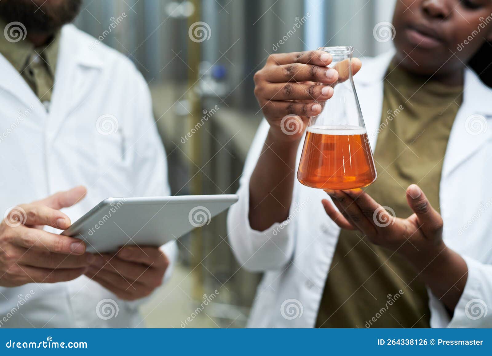Laboratory Workers Checking Quality of Beer Stock Photo Image of