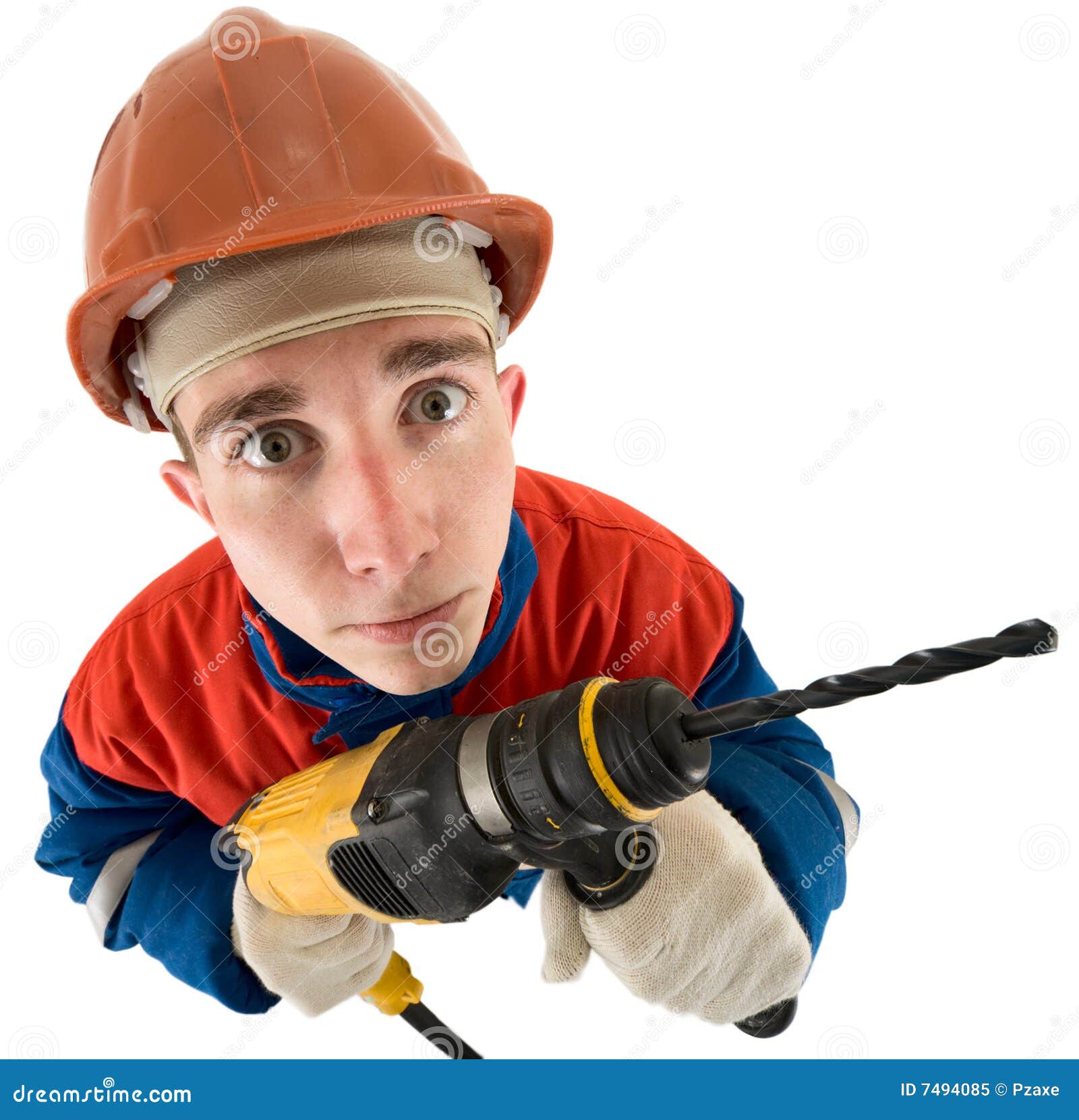 laborer with drill