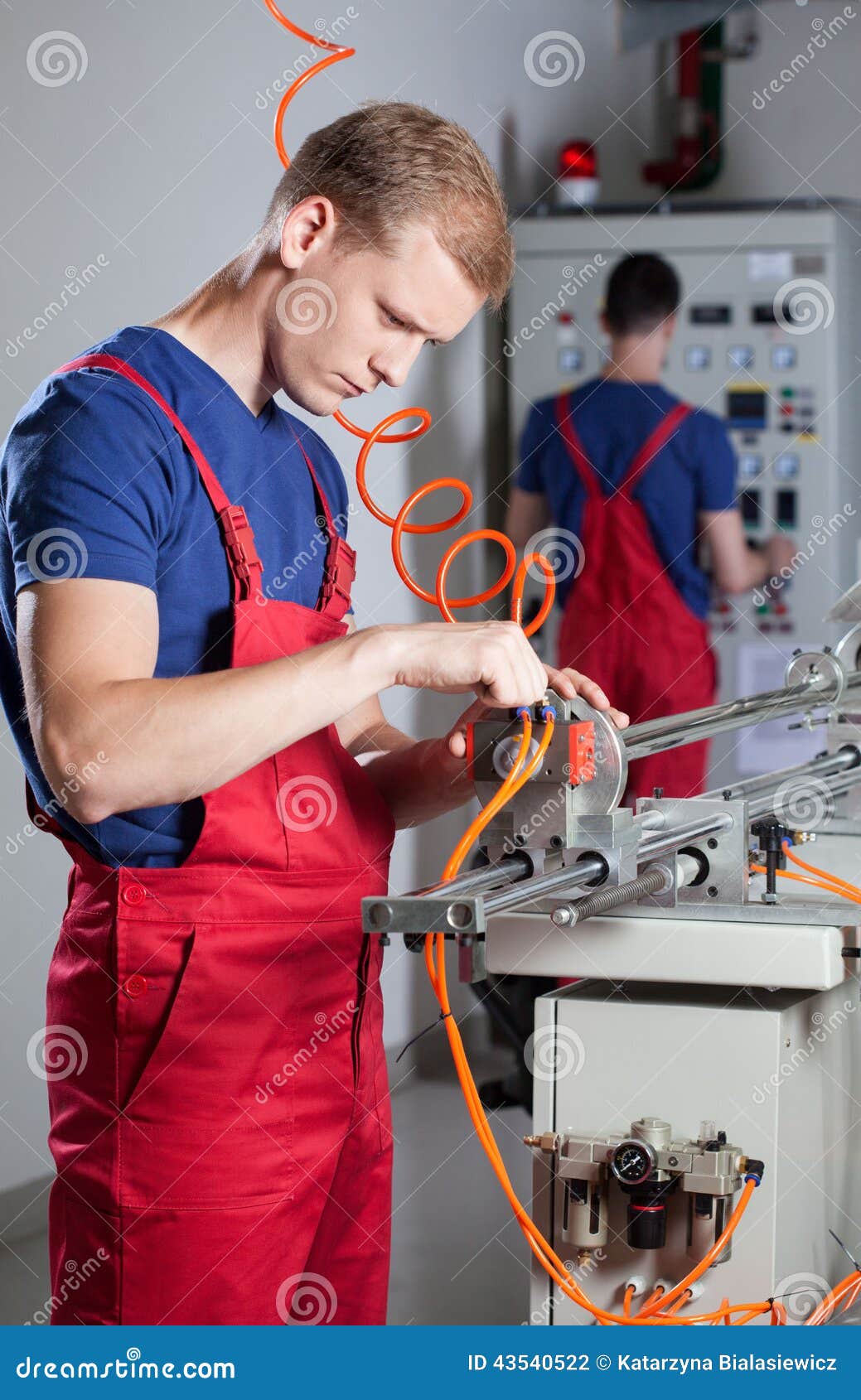 laborer repairing machine