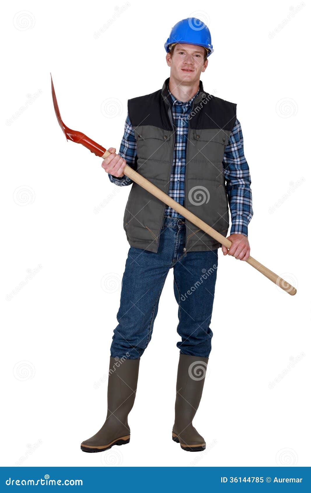 labourer holding a spade