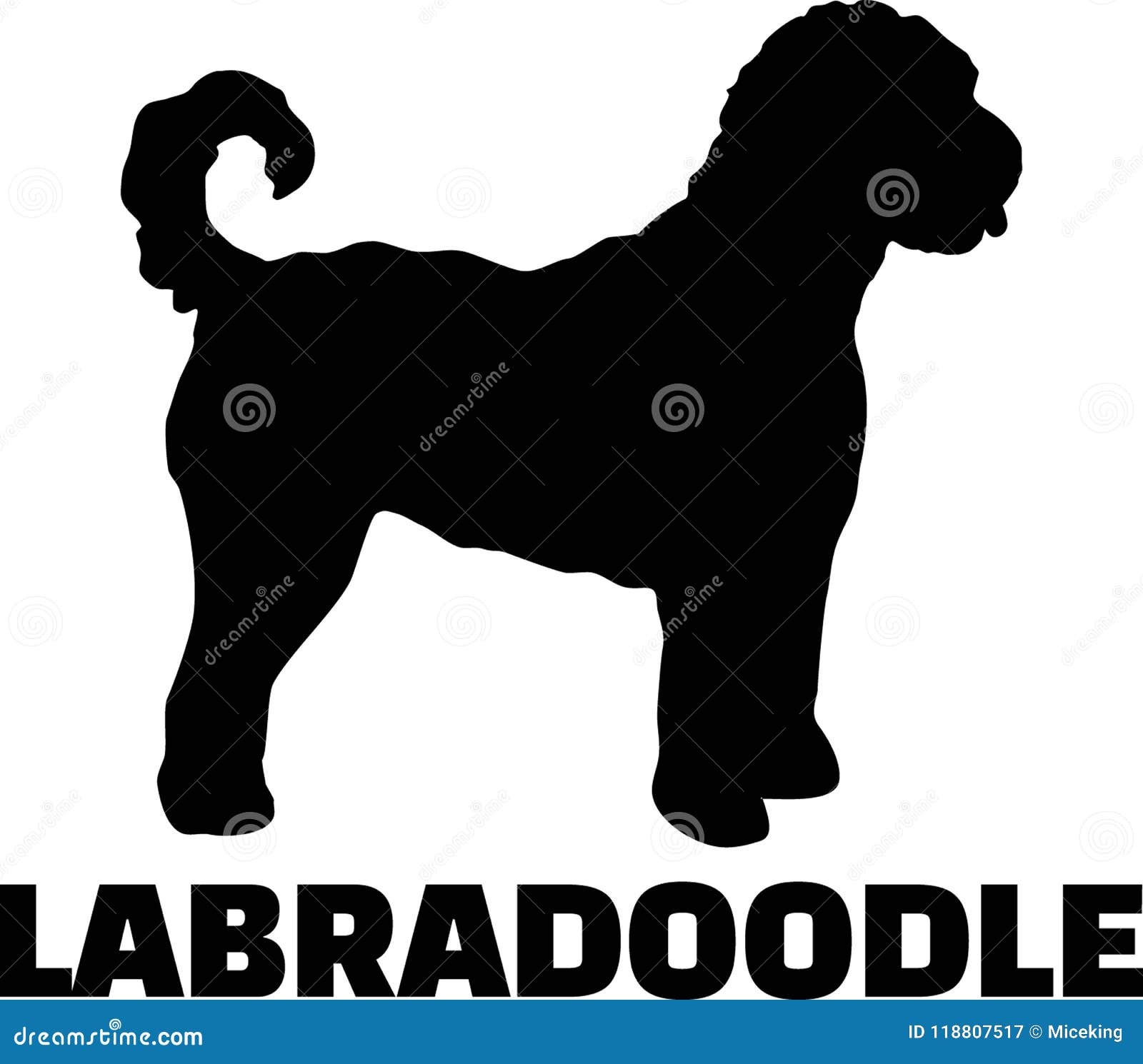 Download Labradoodle Silhouette Real Word Stock Vector ...