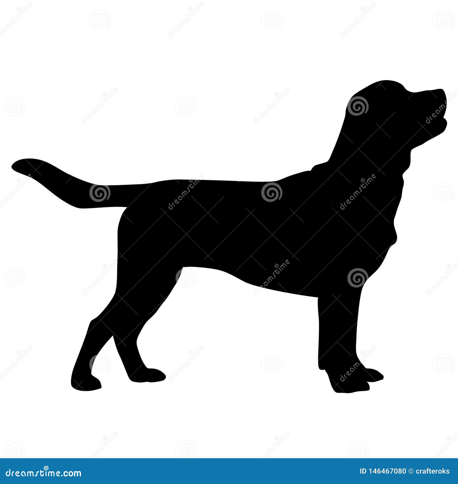 Labrador Dog Silhouette On A White Background Vector Illustration