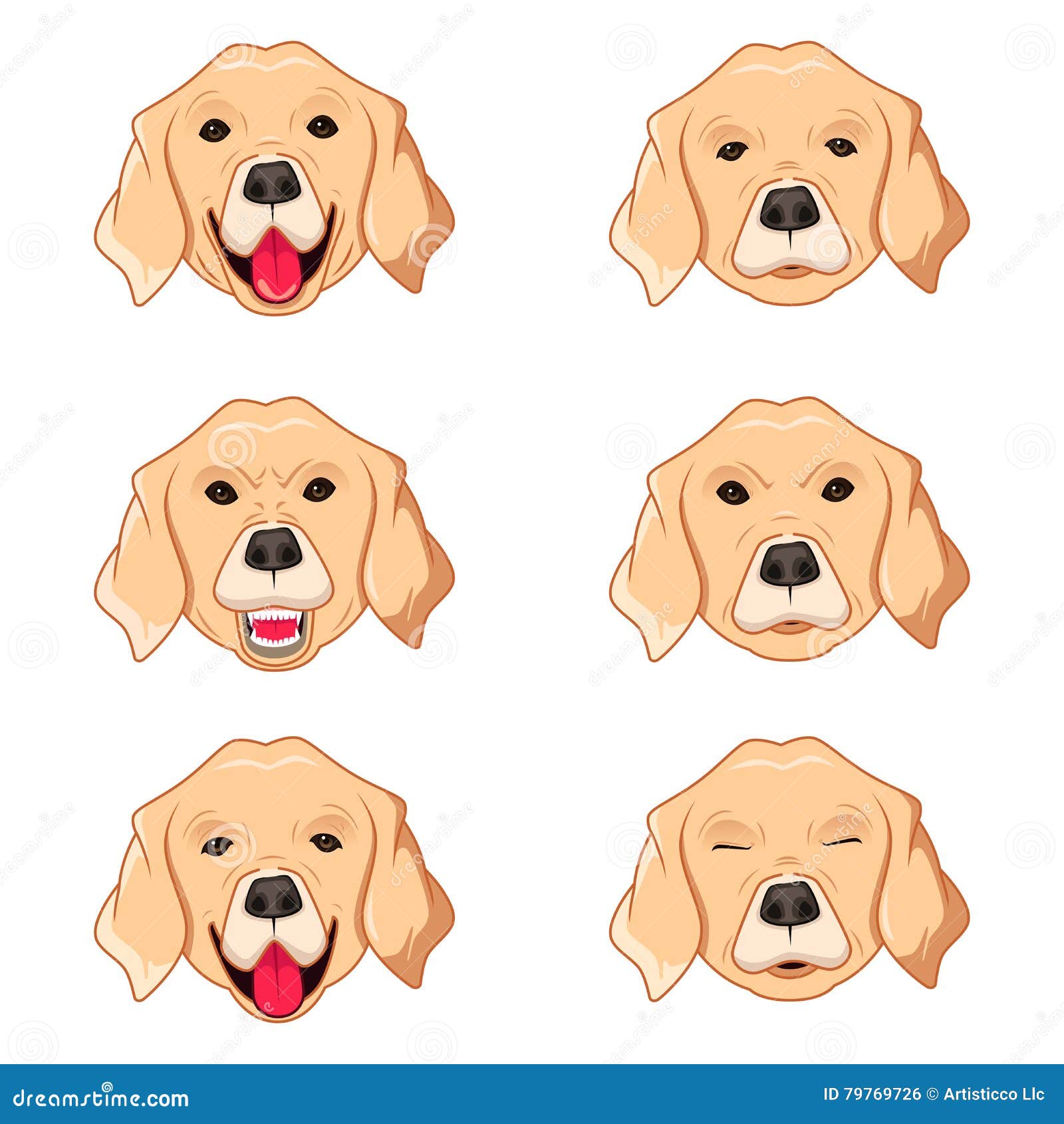 Labrador Retriever Emoticons Stock Vector Illustration of cute