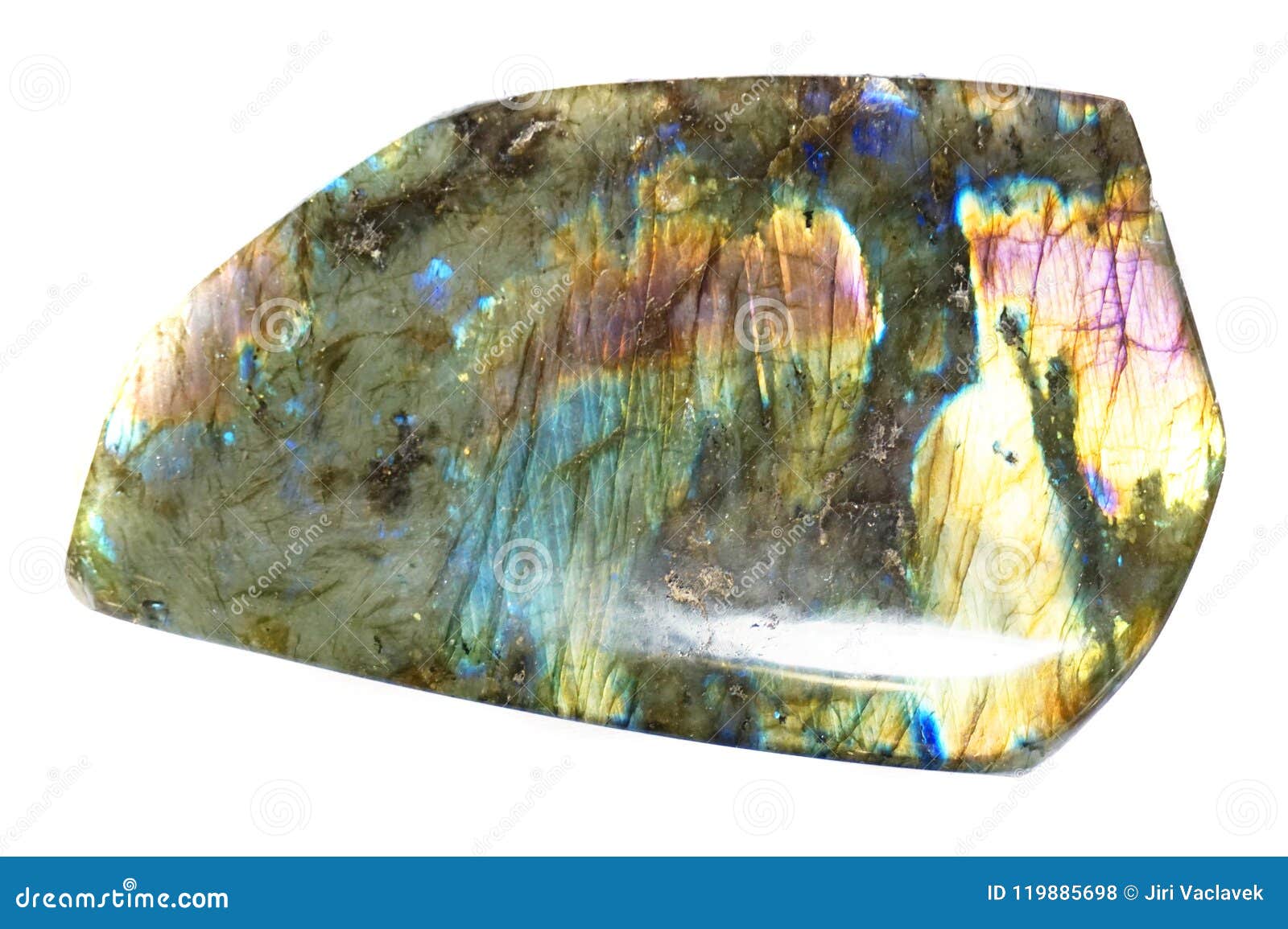 Labradorite Mineral Isolated Stock Photo - Image of precious, stone ...