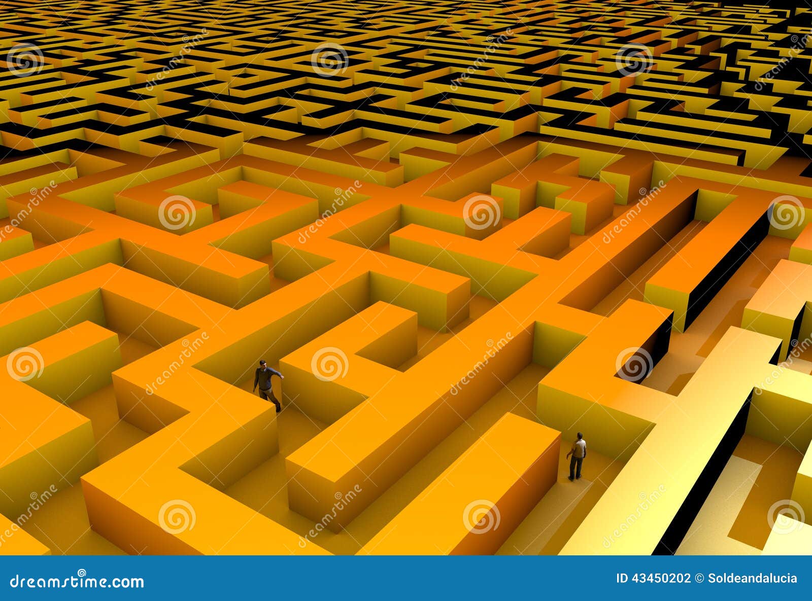 Illustration of a labyrinth made in 3D