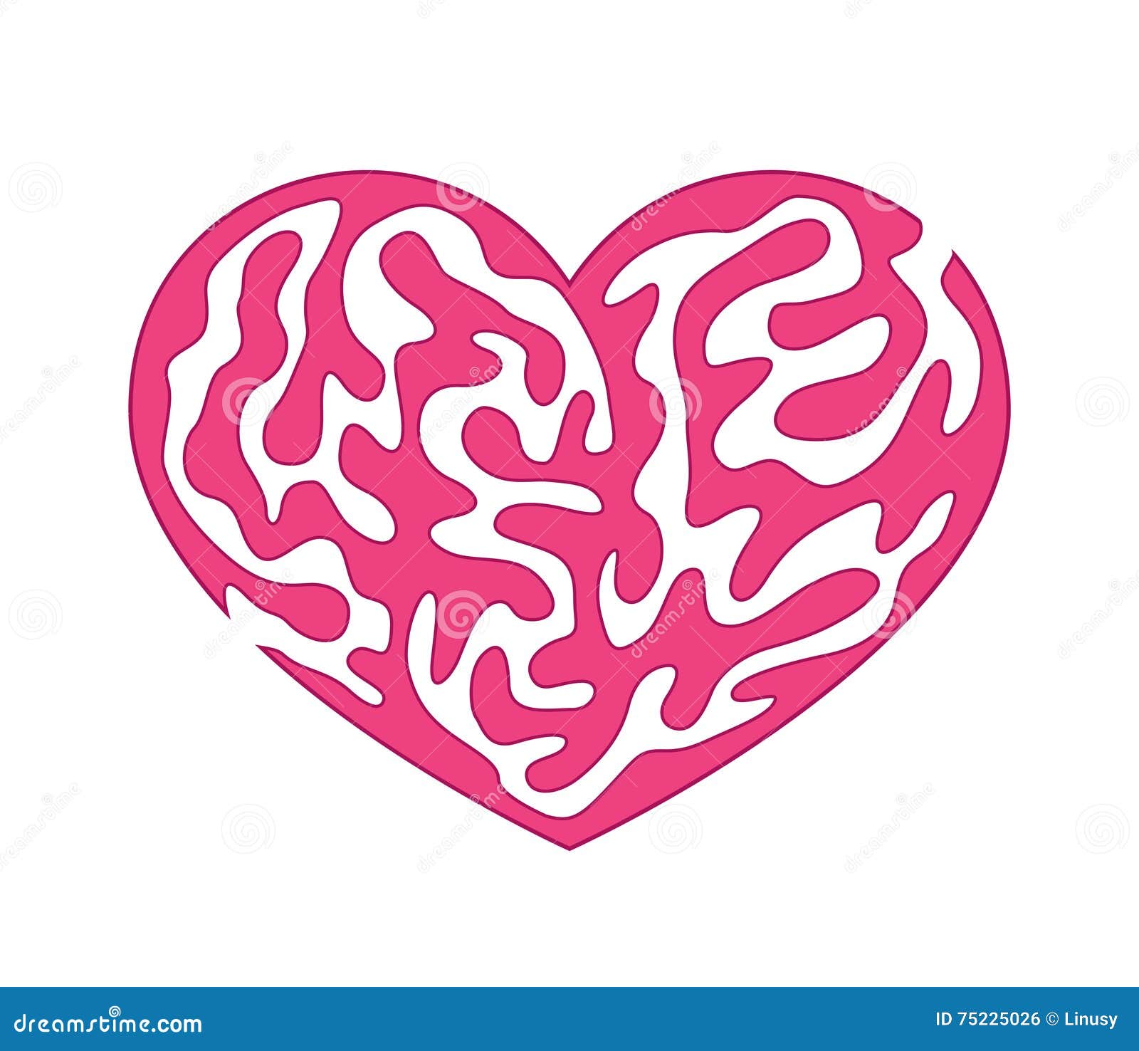 Labyrinth im Herzen vektor abbildung. Illustration von systemblockade