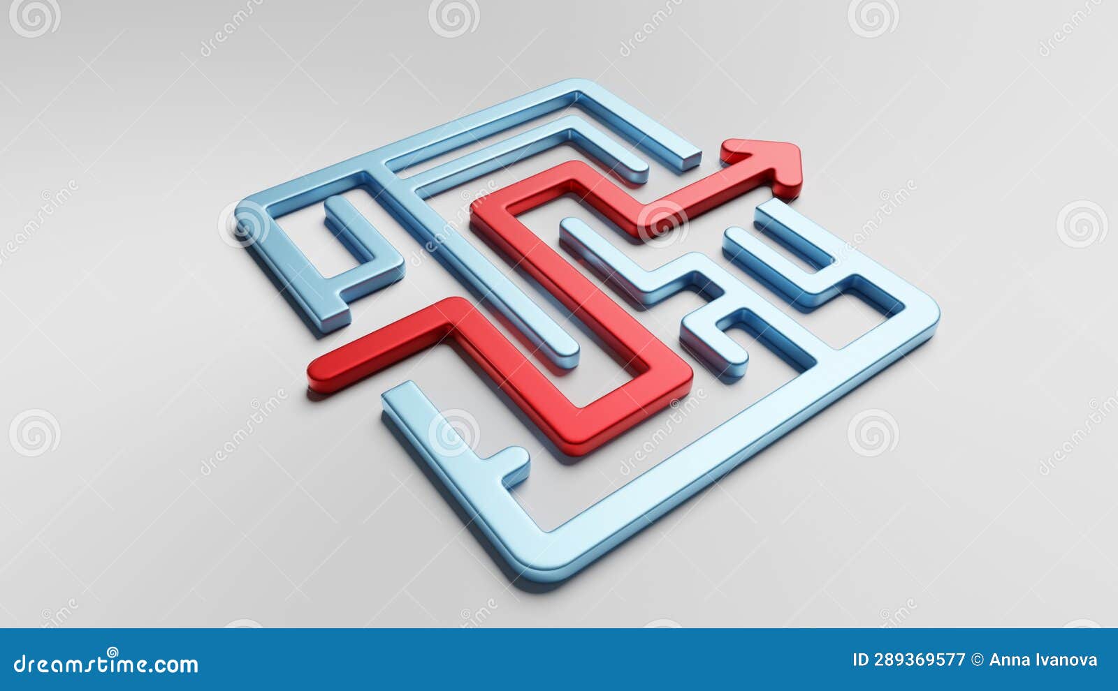 labyrinth maze structure confusing way to the exit. breaking the deadlock. 3d render