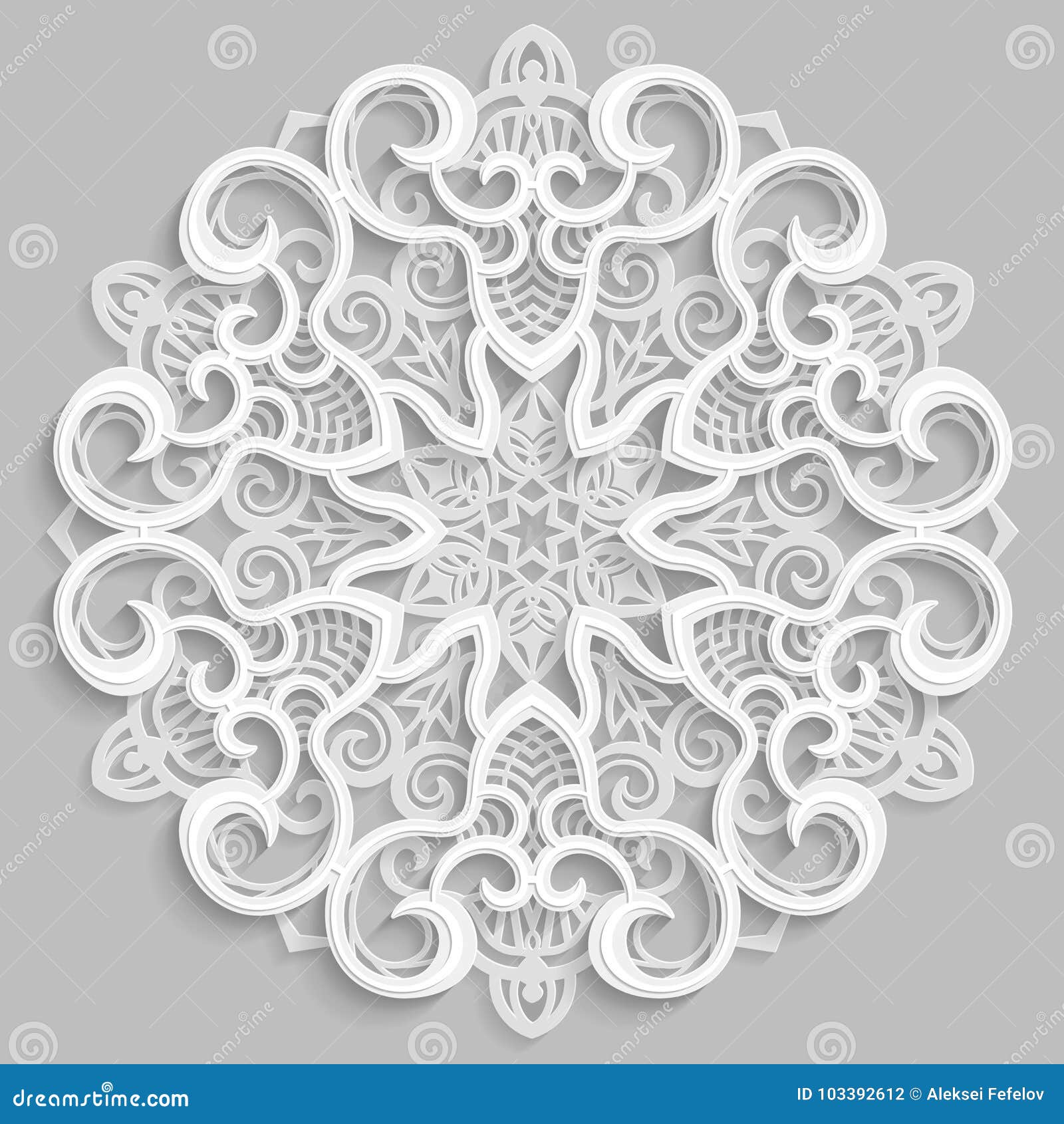 Download Lace 3d Mandala Round Symmetrical Openwork Pattern Decorative Snowflake Arabic Ornament Decorative Design Element Stock Vector Illustration Of Plaster Cloth 103392612