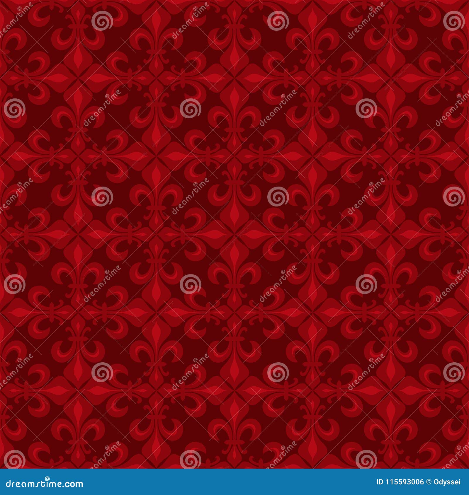 lace-de-luce (lace of lilies), red seamless pattern