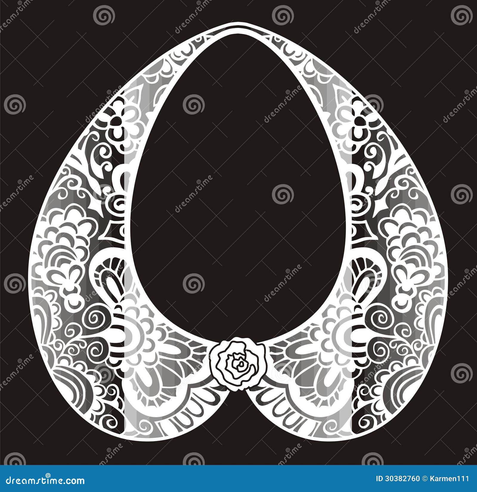 Lace Detachable Collar-necklace. Stock Vector - Illustration of ornate ...