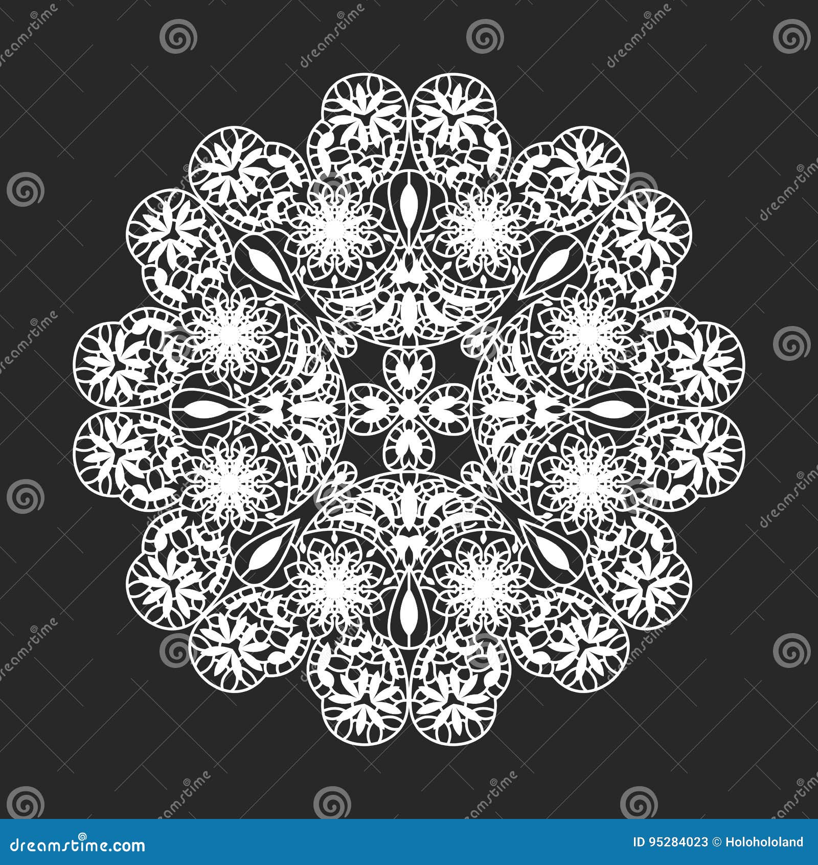 Lace doilies stock vector. Illustration of circle, textile 95284023