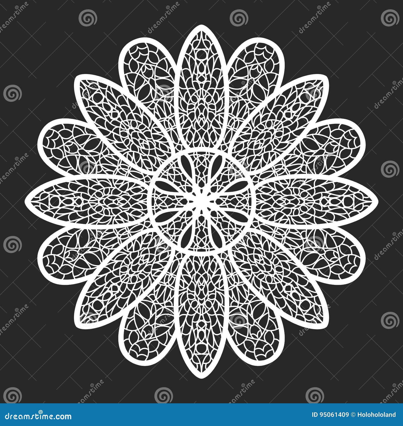 Lace doilies stock vector. Illustration of round, pattern 95061409