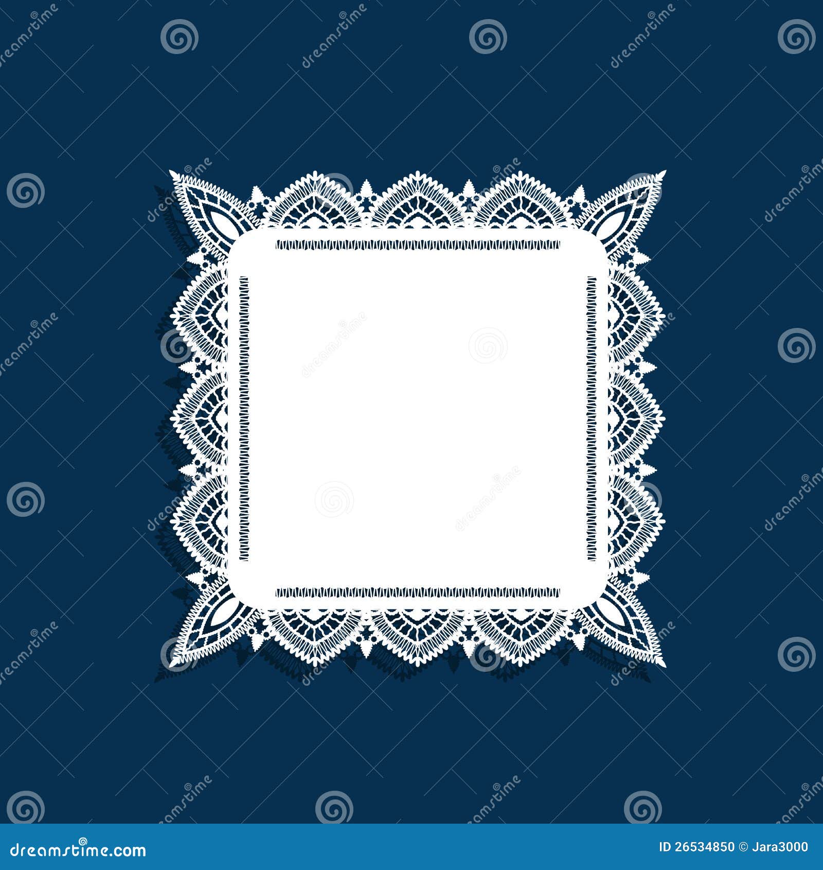 Lace doily stock vector. Illustration of napkin, square 26534850