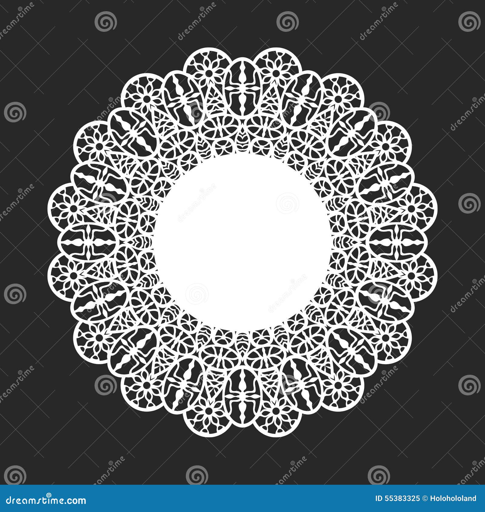 Lace doily stock vector. Illustration of circle, ornament 55383325
