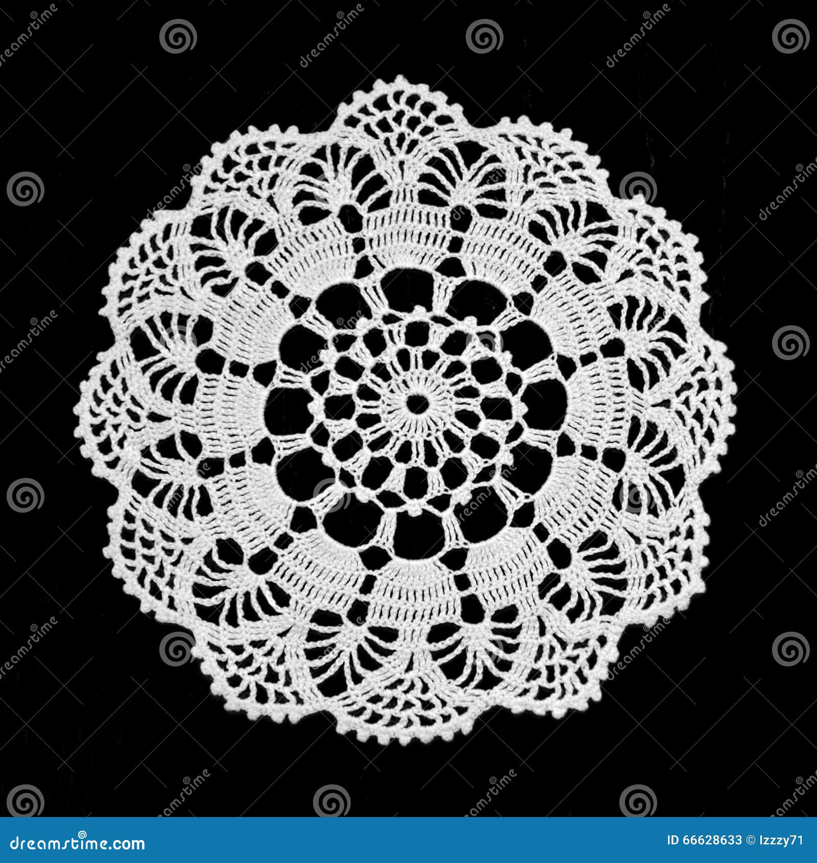 Lace Doily Isolated on Black Stock Image Image of antique, luxury