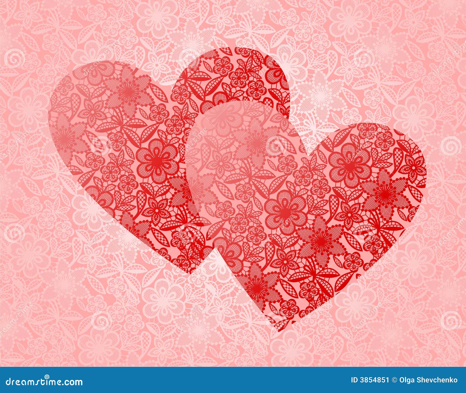Lace hearts stock vector. Illustration of card, floral 3854851