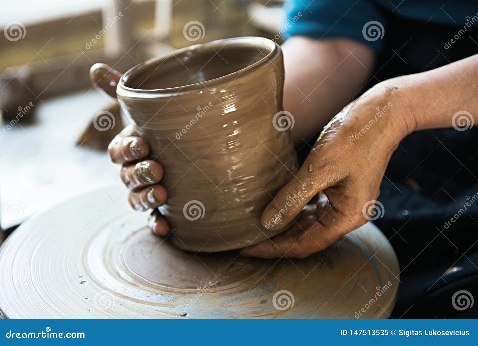 A Lace Maker and Ceramicist Create Artwork Stock Image Image of