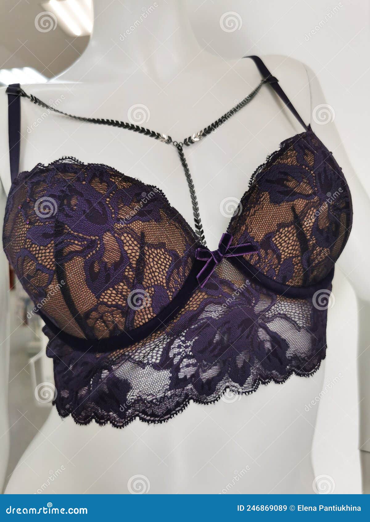 Lace Purple Bra on a Mannequin in a Lingerie Store. Exhibition Sample Stock  Image - Image of body, lying: 246869089