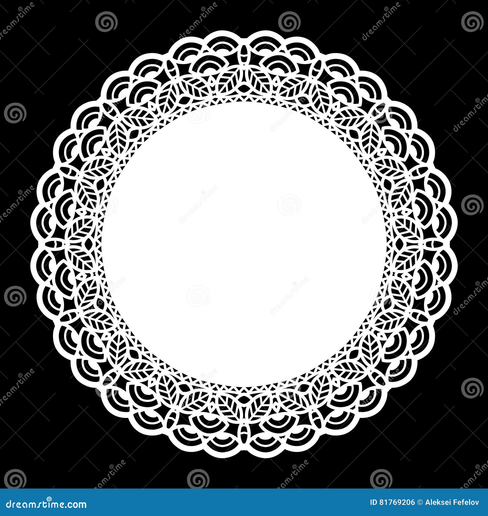 Lace Round Paper Doily, Lacy Snowflake, Greeting Element, Template for Cutting Plotter, Round