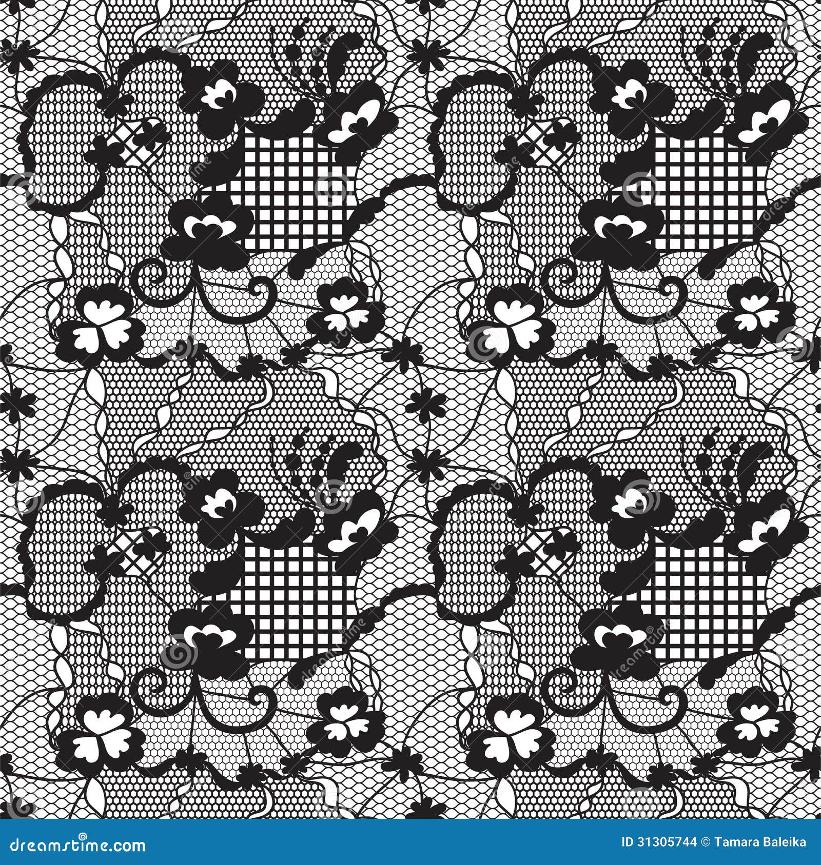 Lace Seamless Pattern with Flowers Stock Vector - Illustration of ...