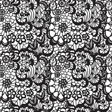 Lace Seamless Pattern with Flowers Stock Vector - Illustration of deco ...