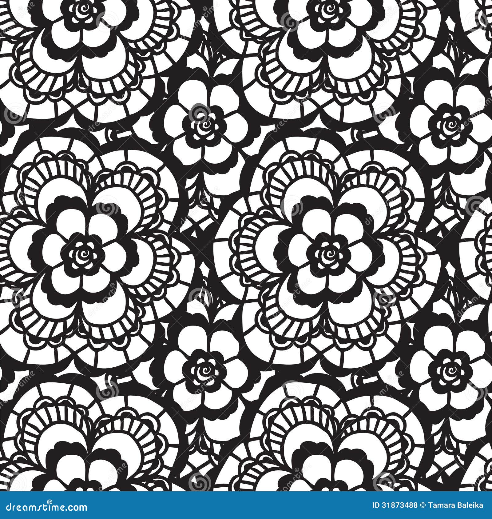 Lace Seamless Pattern with Flowers Stock Vector - Illustration of ...