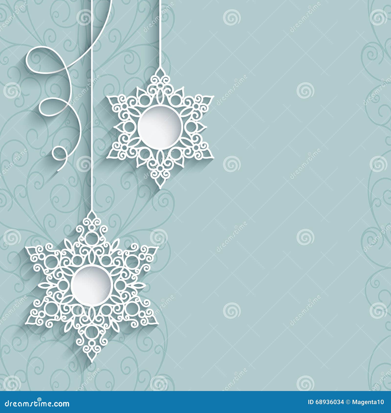 Lace Snowflake Pendants On Neutral Background Stock Vector ...