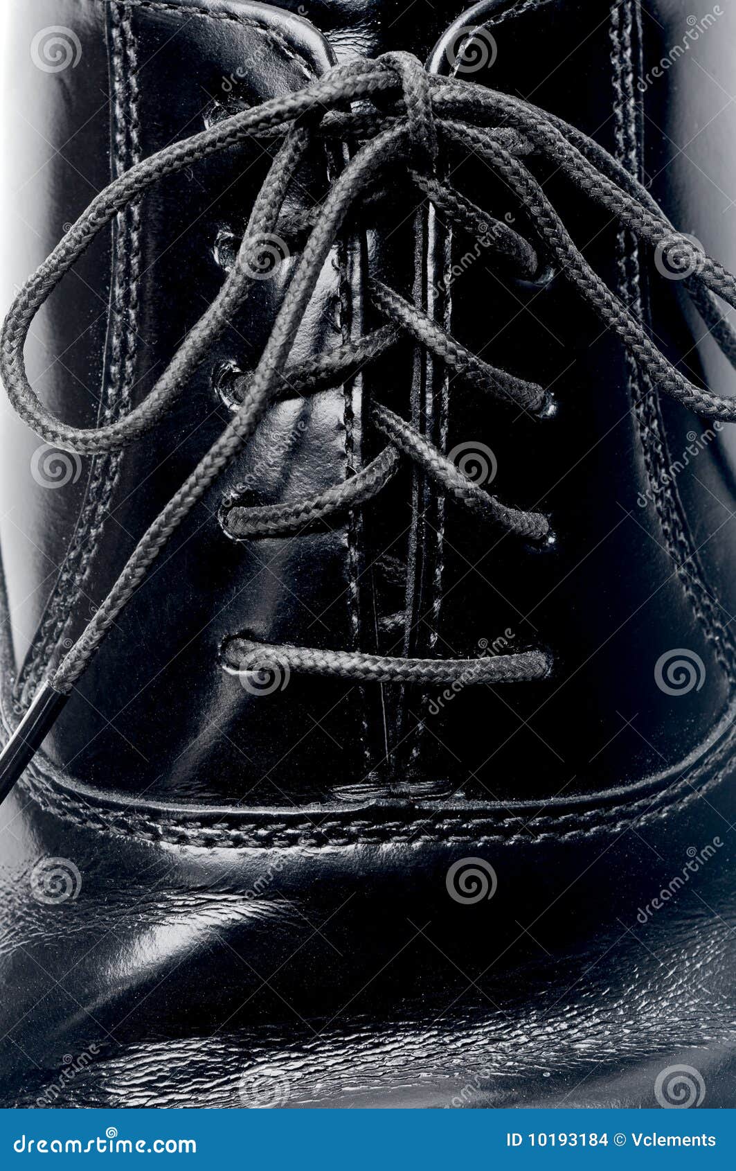 Laces on a Black Leather Shoe Stock Photo - Image of shoe, fall: 10193184