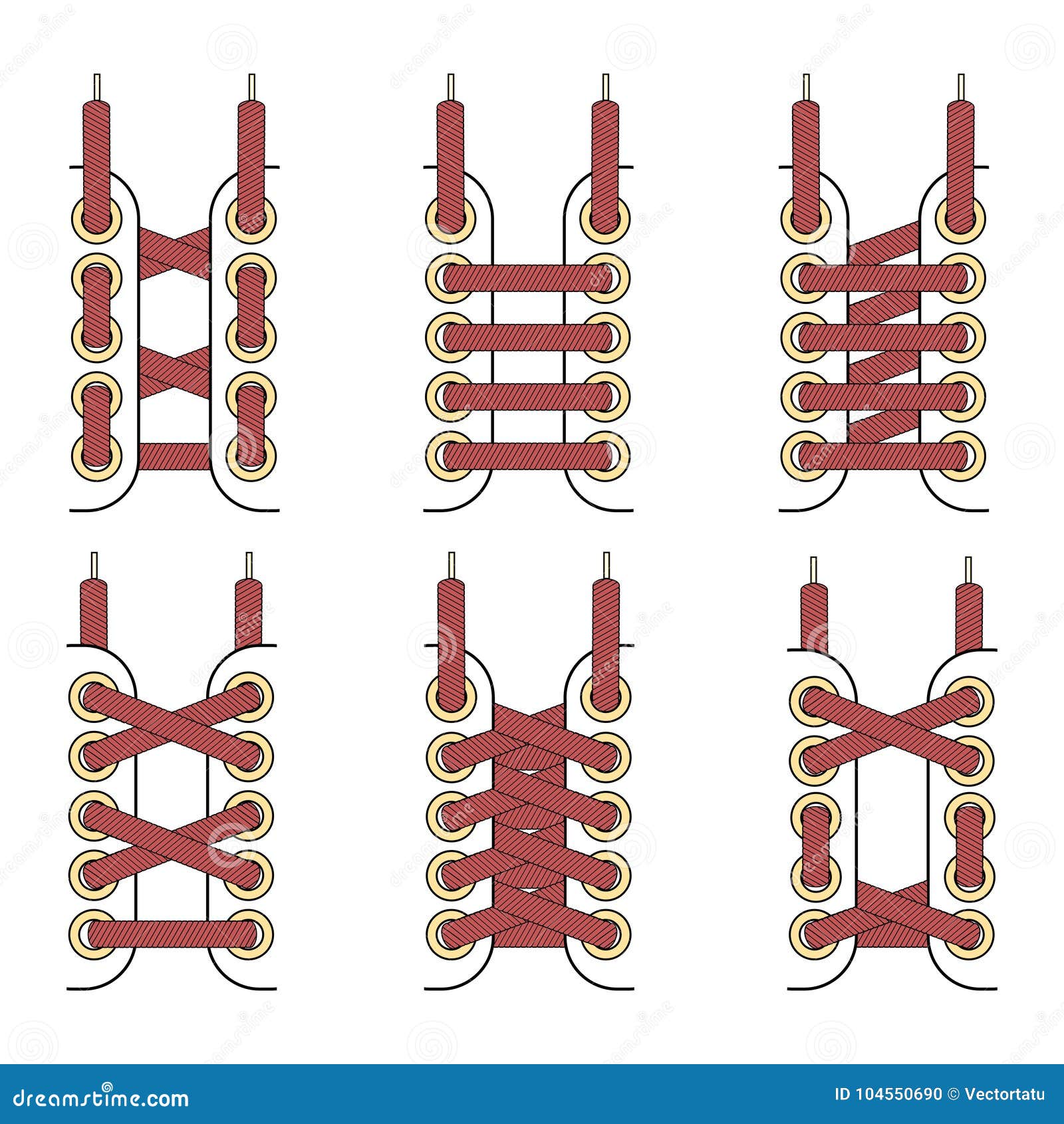 Laces tied up set stock vector. Illustration of fashion - 104550690
