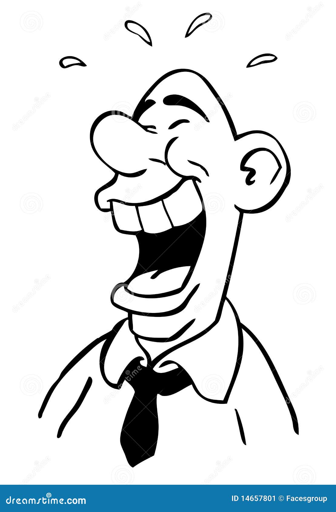 Lachender Mann Der Karikaturzeichnung Stockbild Bild