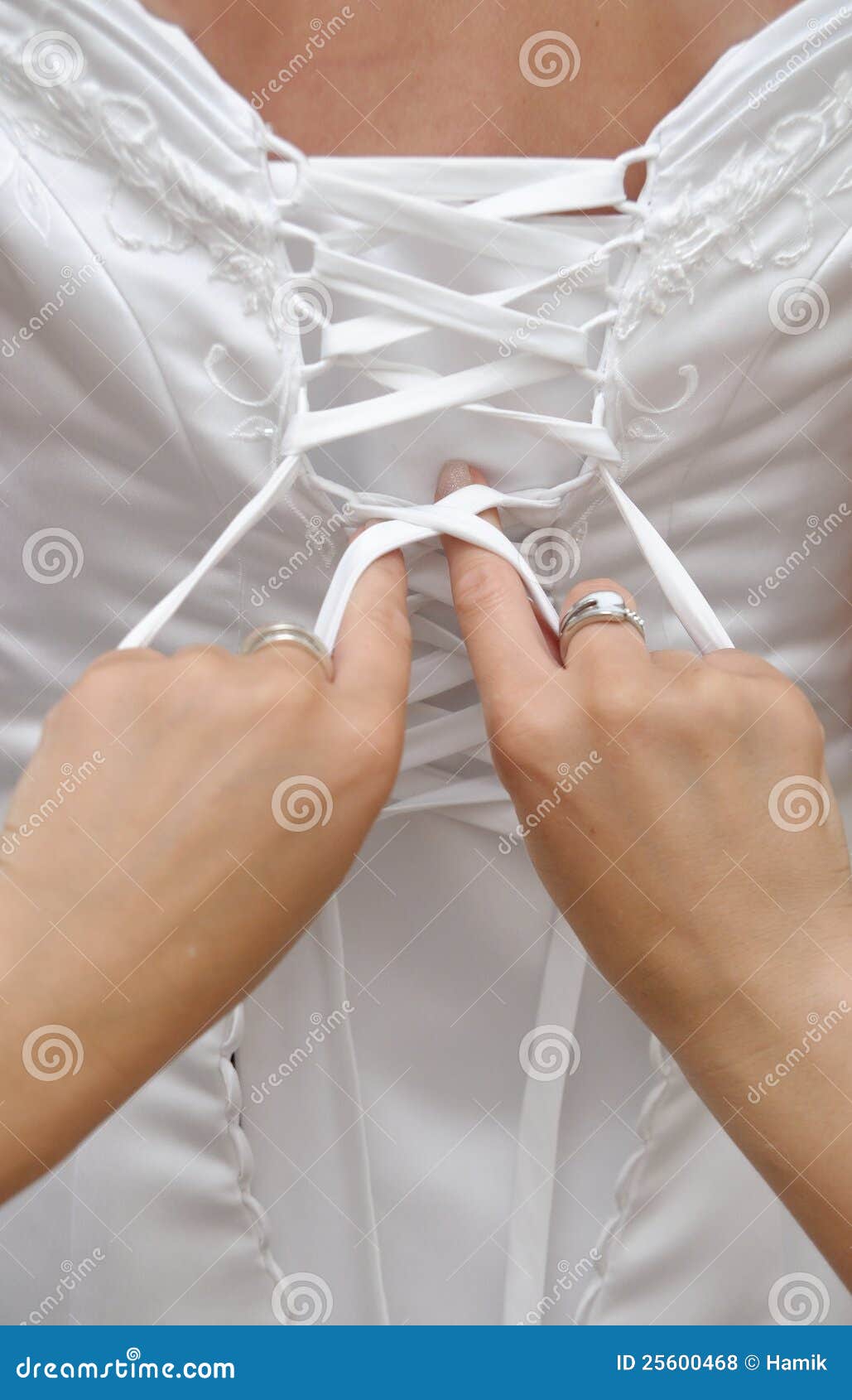 Lacing the wedding dress stock photo. Image of nuptials 25600468