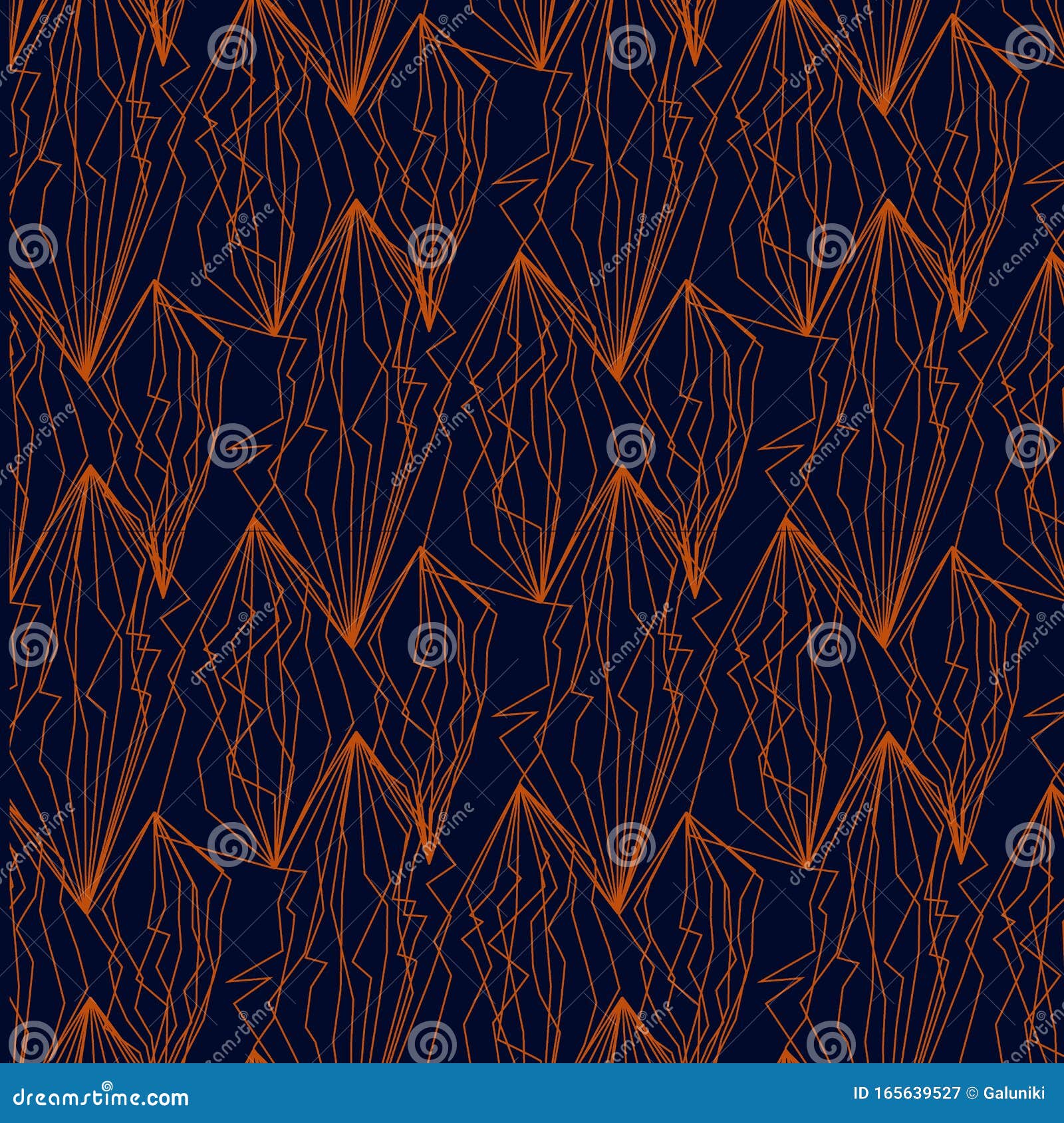 laconic orange light lines seamless pattern