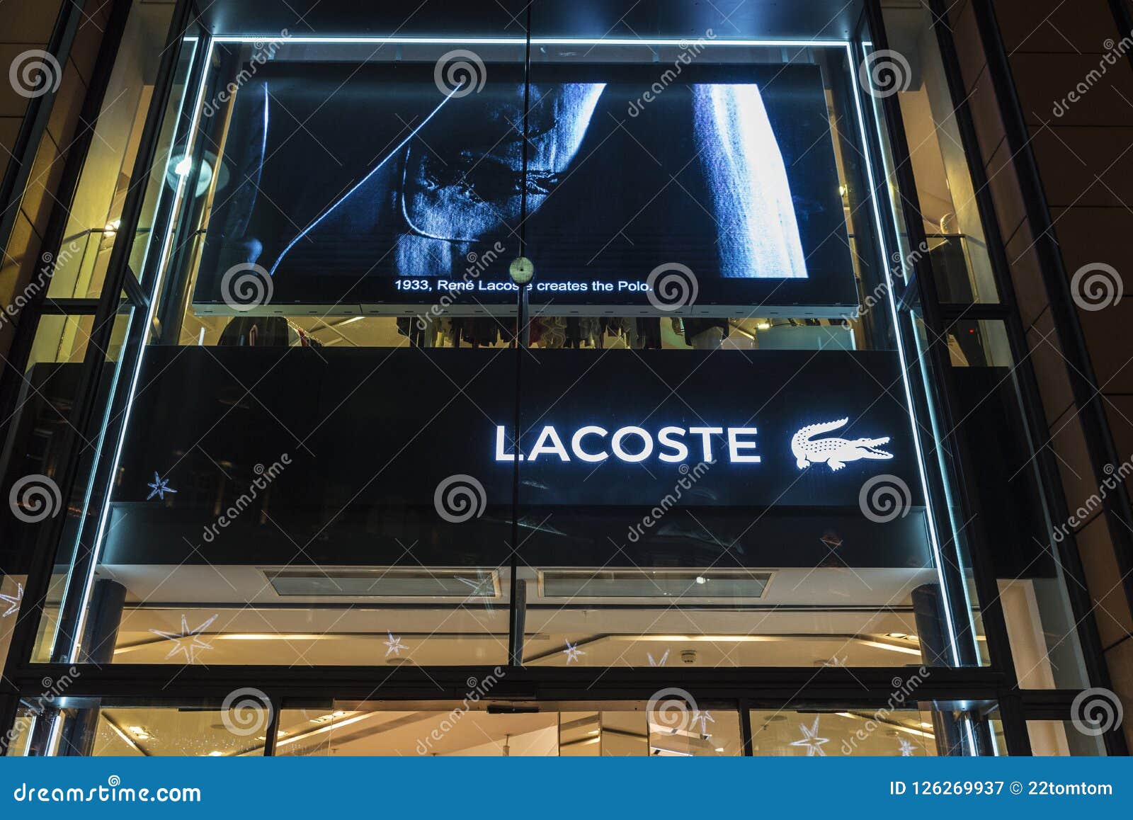 Lacoste Shop at Night in London, England, United Kingdom Editorial  Photography - Image of night, mall: 126269937